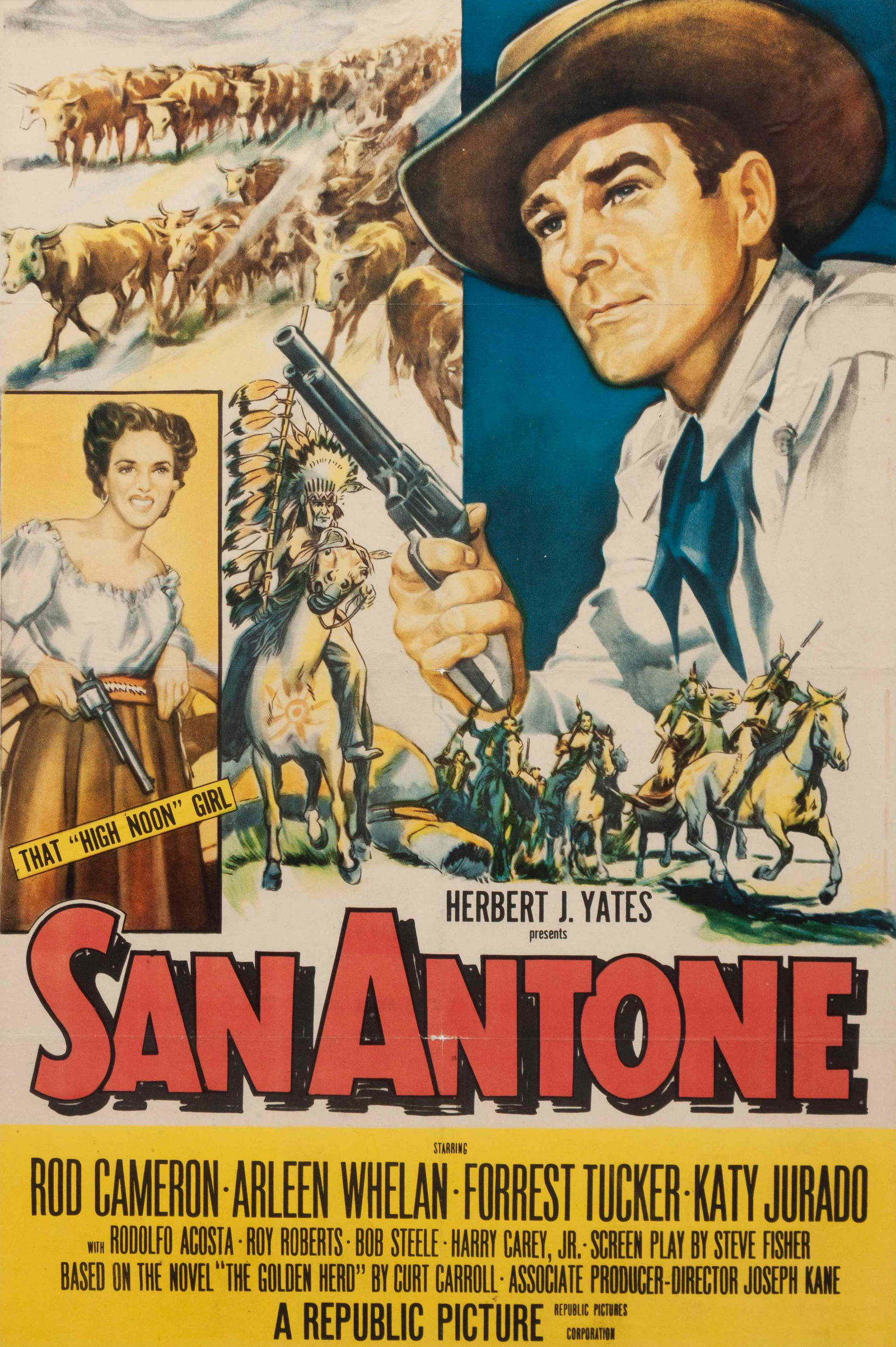 Vintage Movie Poster, San Antone 38 x 25 inches (1 of 2)