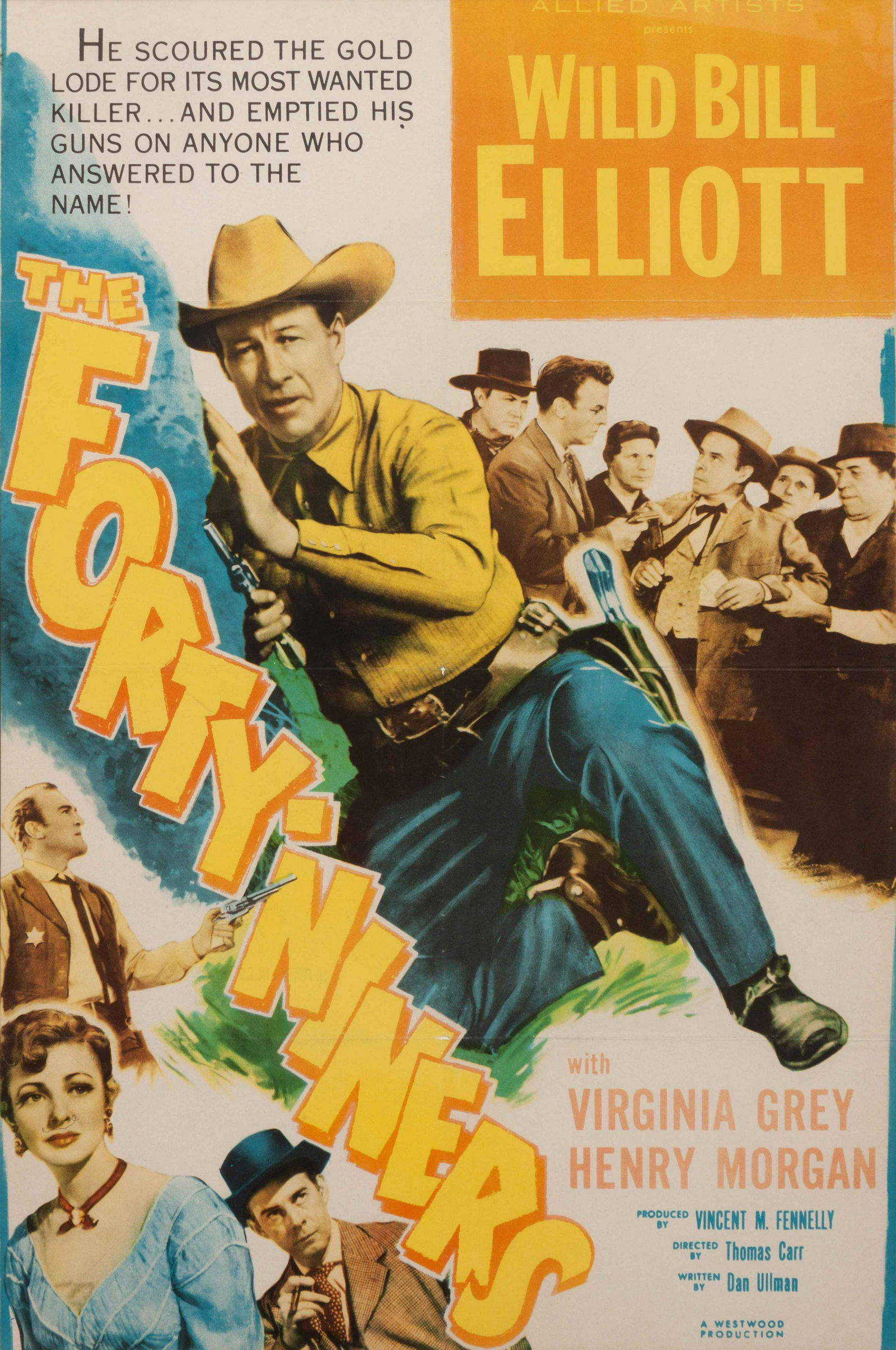 Vintage Movie Poster, The Forty-Niners 37 x 24 (1 of 2)