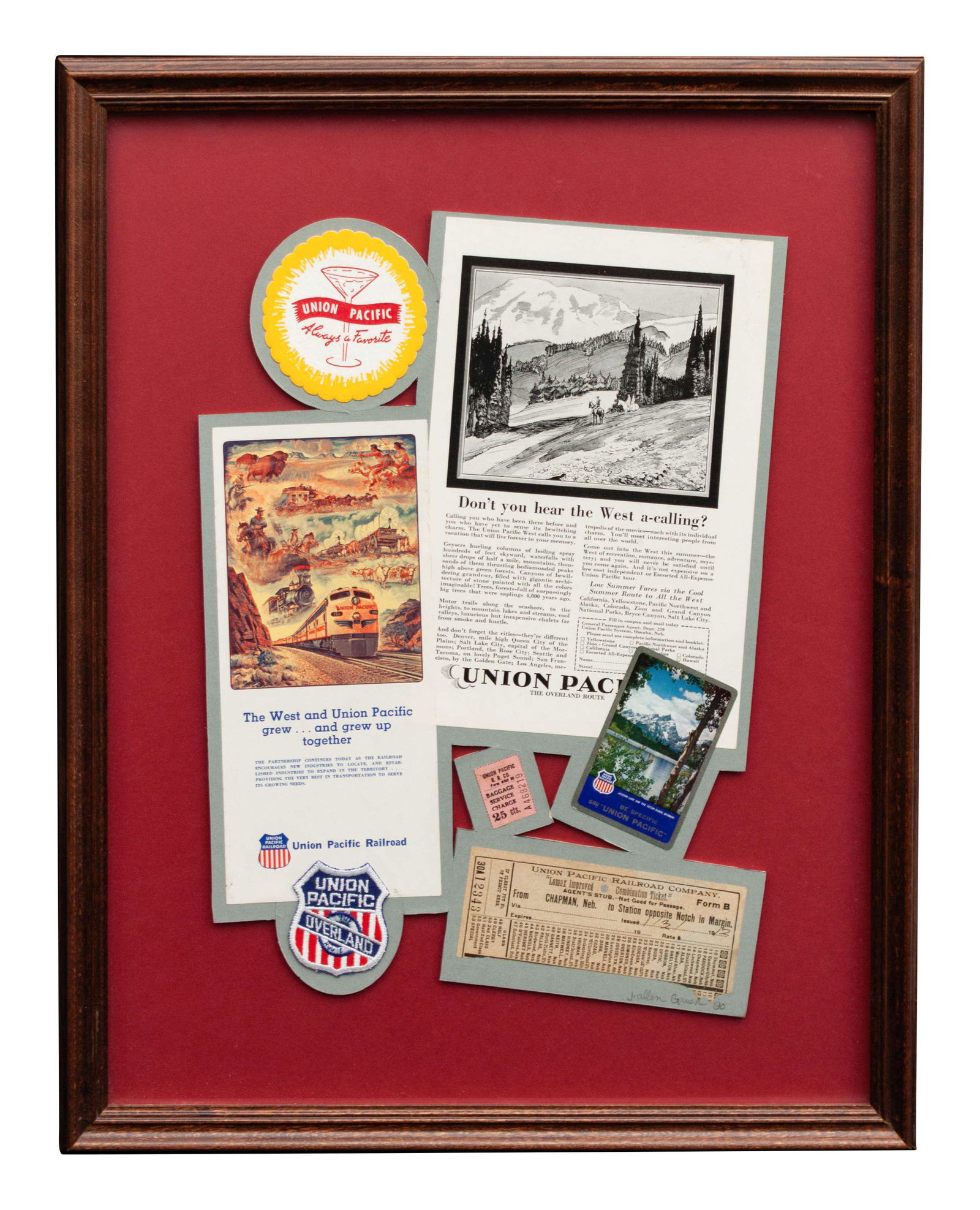 Group of Framed Union Pacific Western Railway (1 of 2)