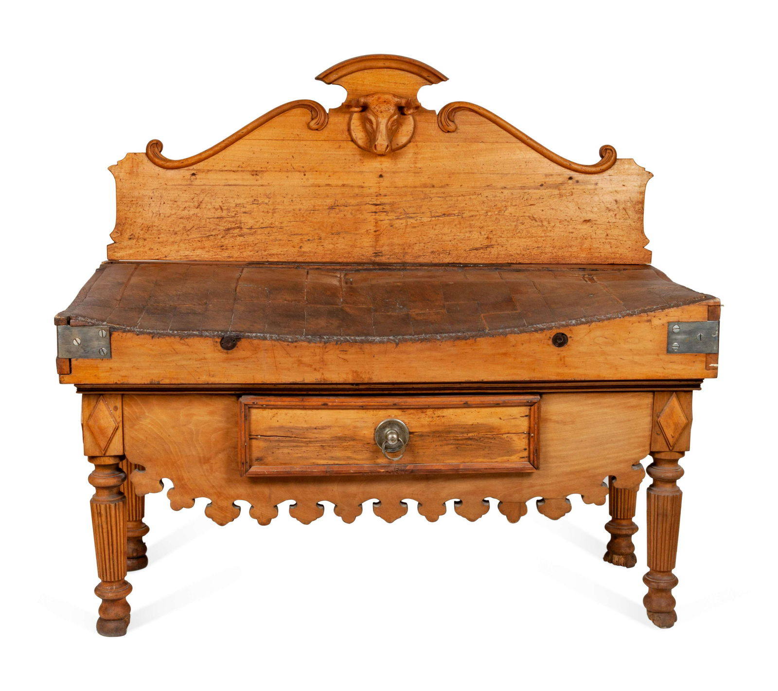 French Provincial Style Butcher Block Table height 54 x (1 of 1)