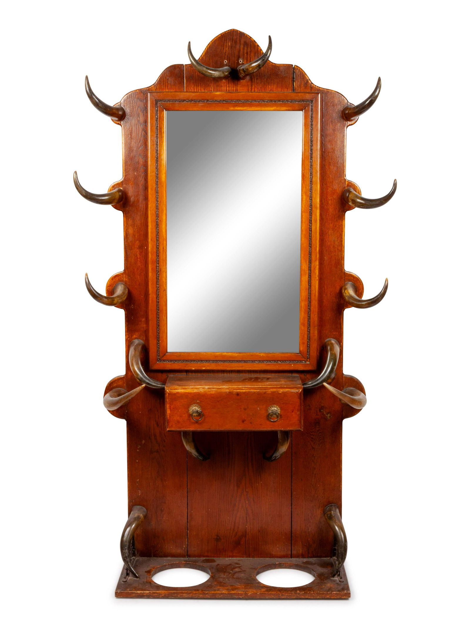 American Oak and Longhorn Hall Tree height 84 x width (1 of 4)