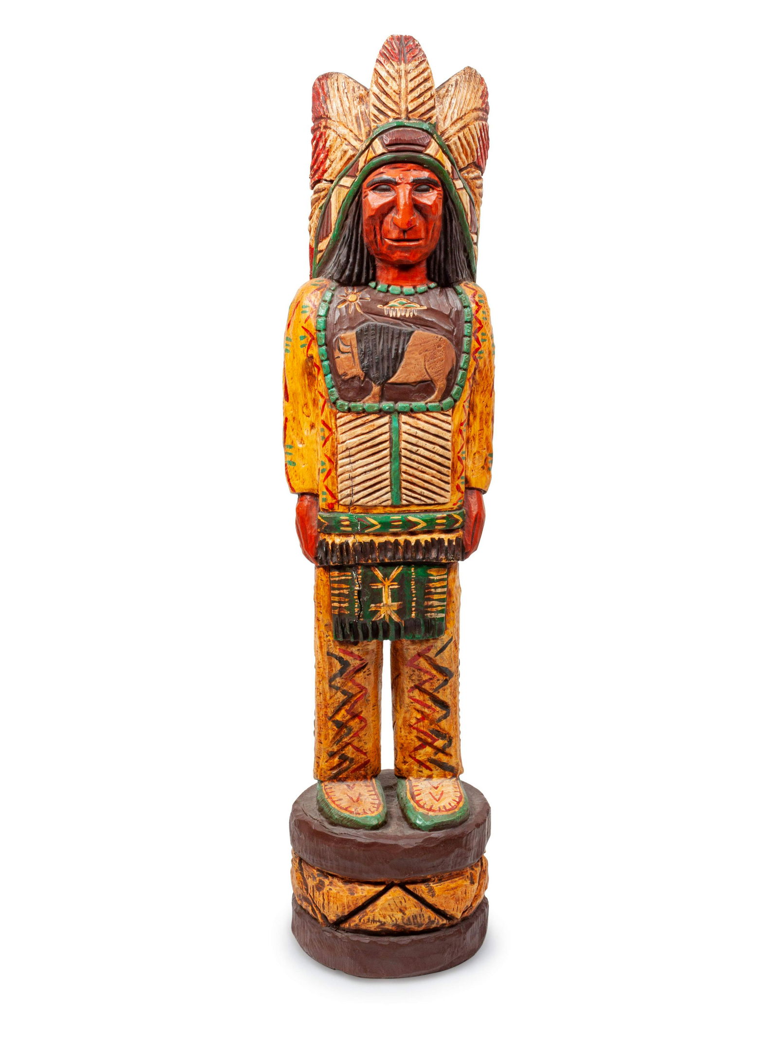 Carved Wood and Polychrome Cigar Store Indian height 48 (1 of 2)