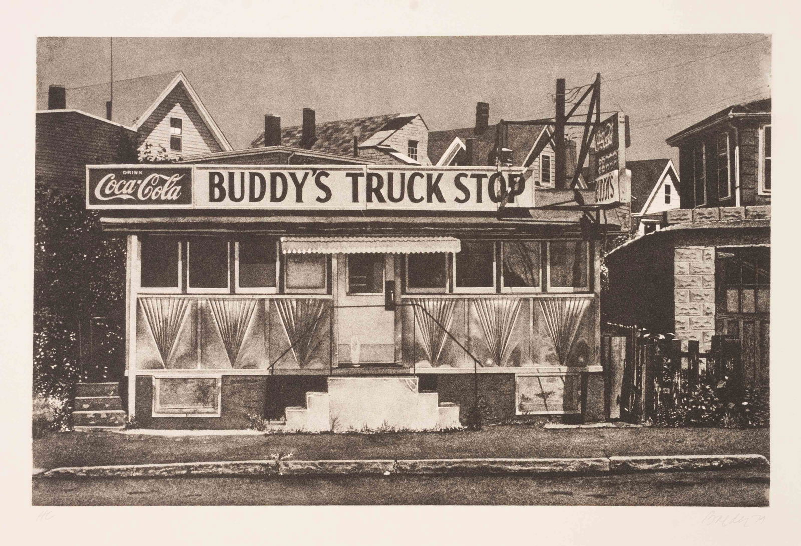 John Baeder (American, b. 1938) Buddy's Truck Stop and (1 of 2)