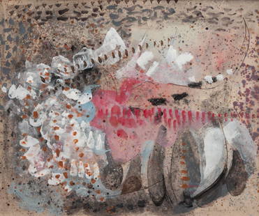 Channing Peake (American, 1910-1989) Untitled Abstract,: Channing Peake (American, 1910-1989) Untitled Abstract, 1963 mixed media on paper signed Peake and dated (lower left) 15 x 18 inches