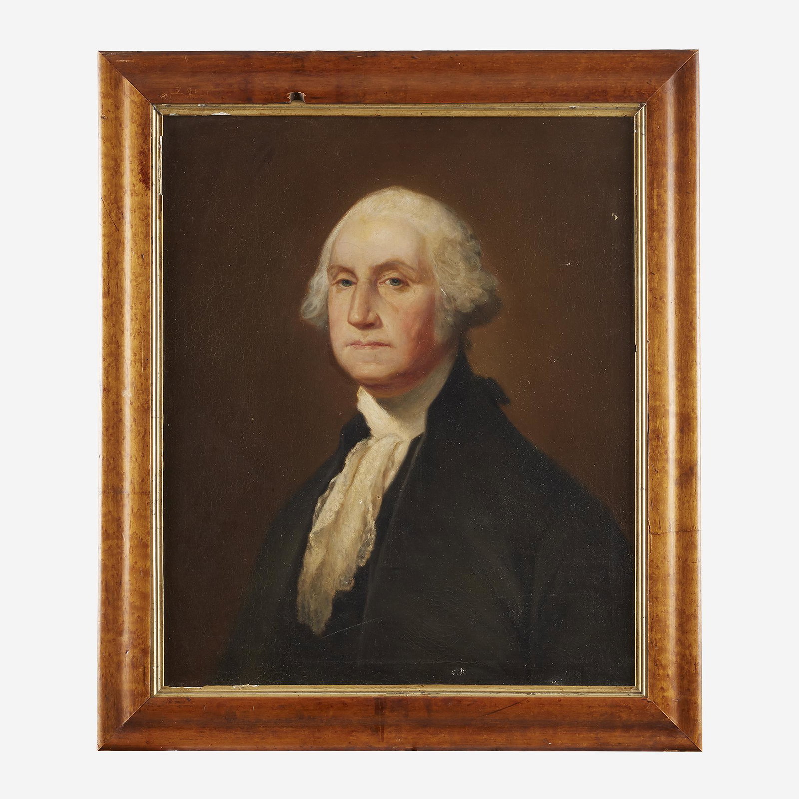 American School 19th century After Gilbert Stuart: American School 19th century After Gilbert Stuart (1755-1828)Portrait of George Washington (1732-1799)Oil on canvas, the stretcher with old label inscribed in ink, "This Athenaeum portrait of Washingt