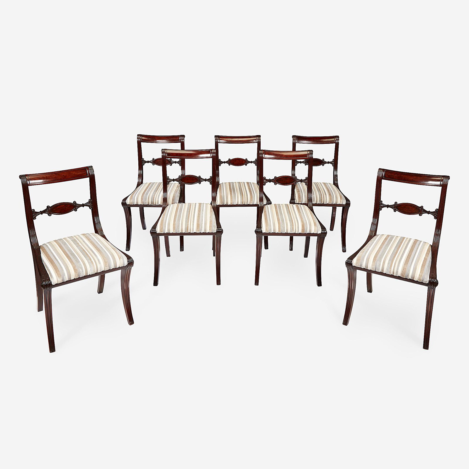 A set of seven Classical carved mahogany side chairs,: A set of seven Classical carved mahogany side chairsSchool of Duncan Phyfe (1768-1854), New York, NY, circa 1815H: 32 in.