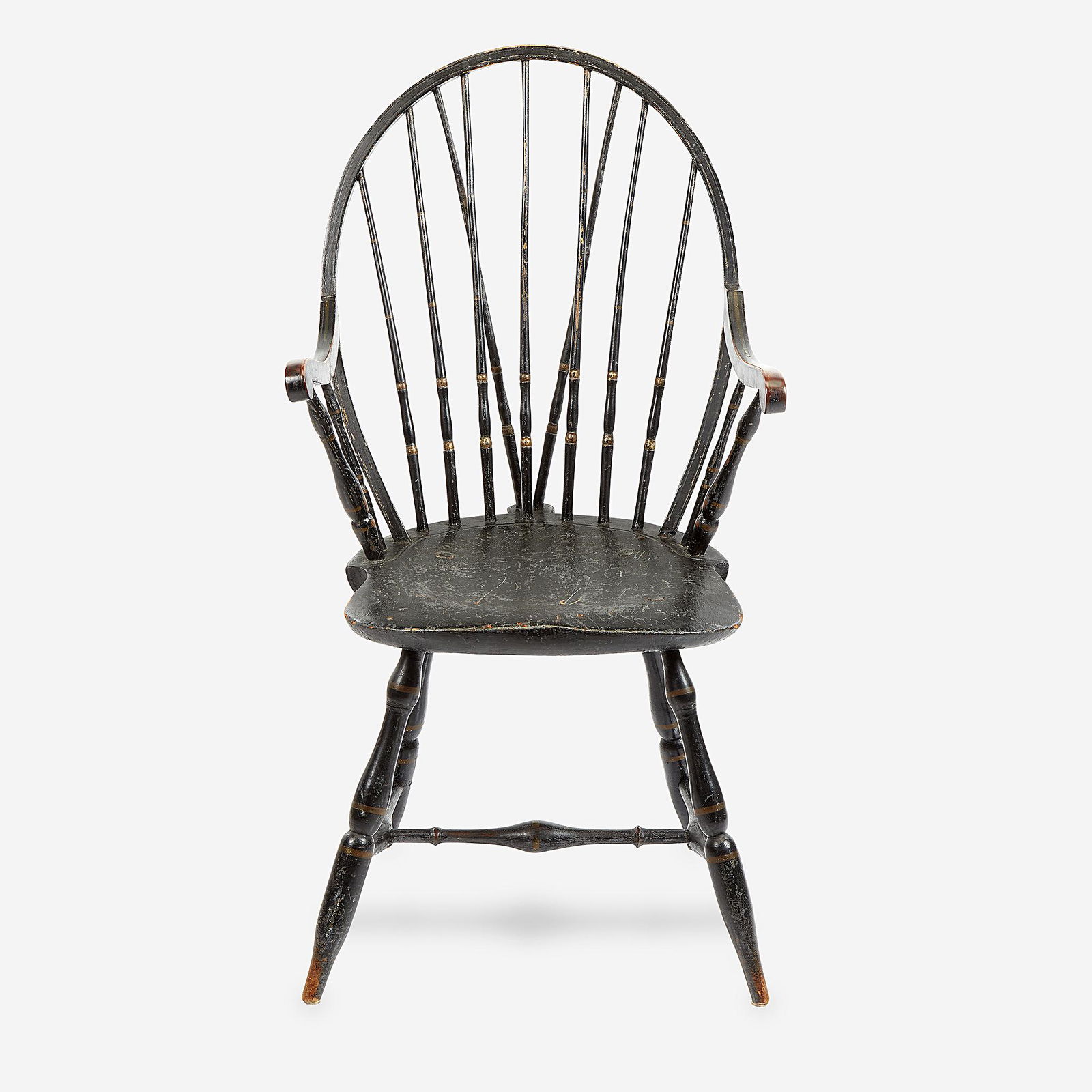 A painted brace-back armchair, Rhode Island, circa 1800 (1 of 1)