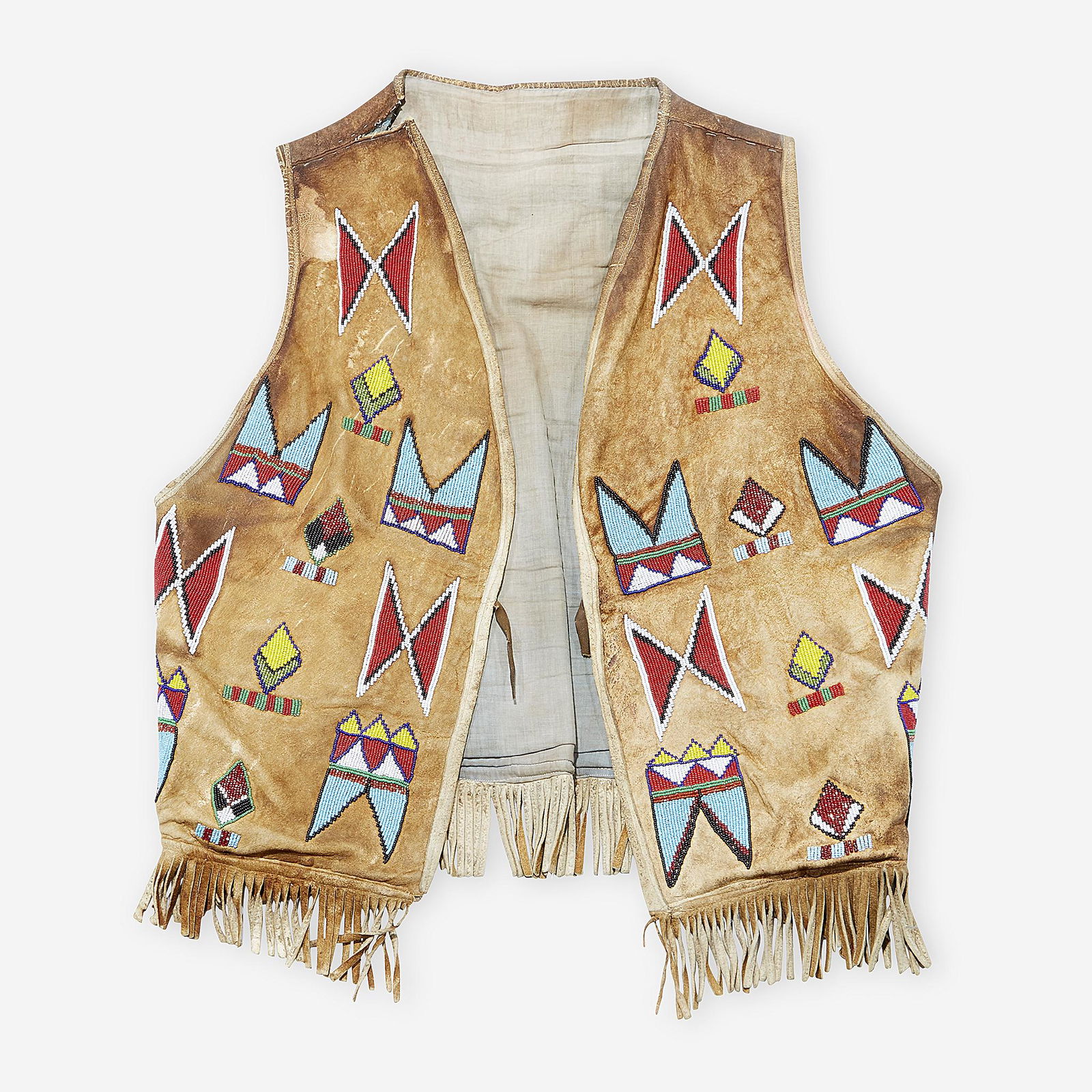 An American Indian beaded hide vest, early 20th century (1 of 2)