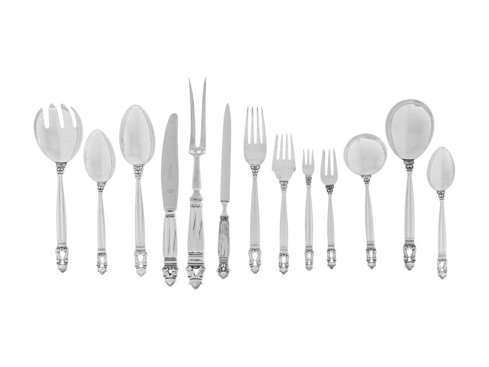 A Georg Jensen Silver Flatware Service (1 of 2)