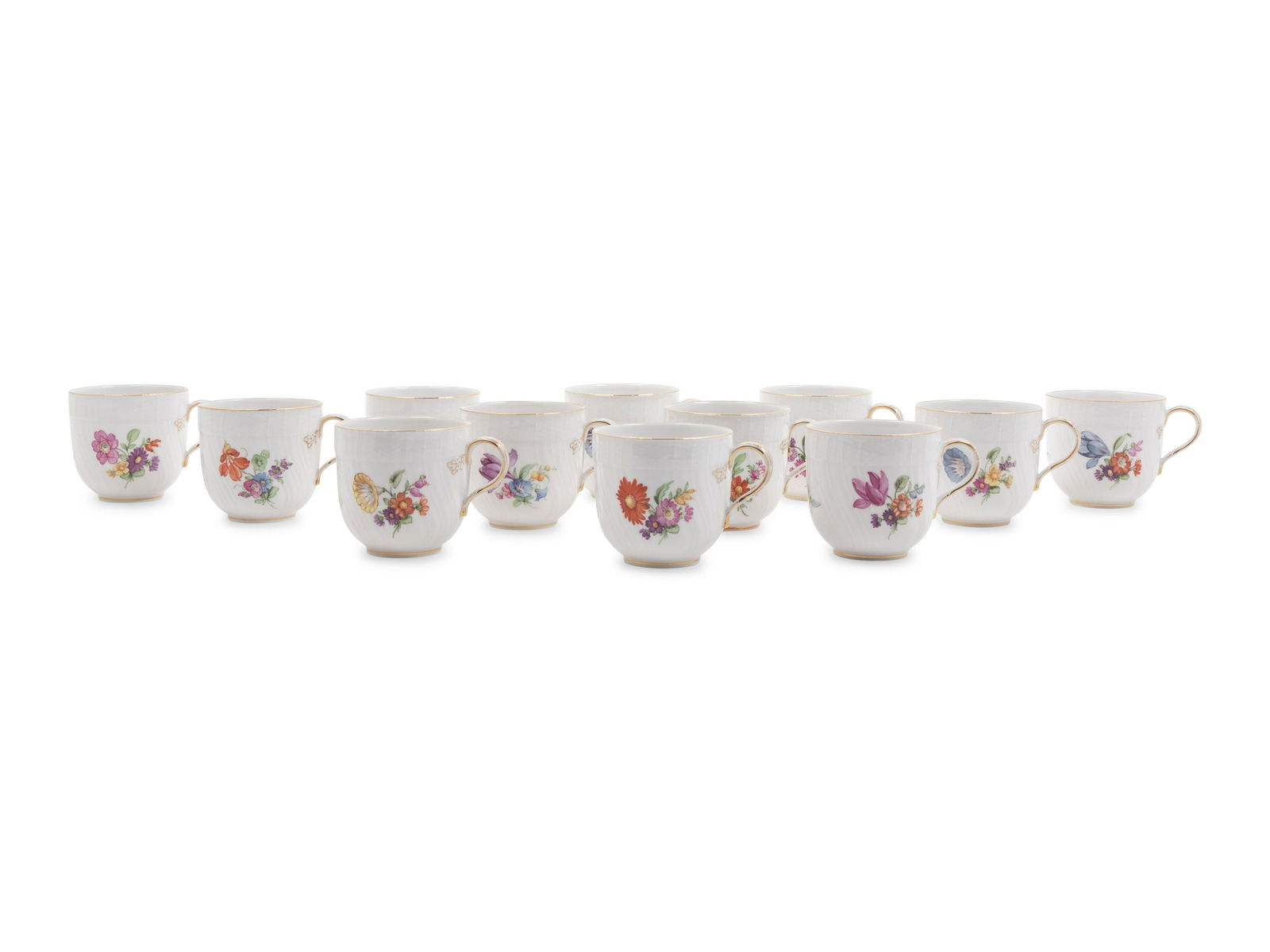 A Set of Twelve Berlin (K.P.M.) Porcelain Teacups  (1 of 2)