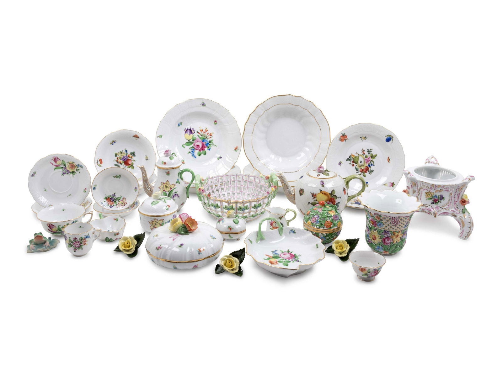 A Group of Herend Painted and Parcel Gilt Porcelain (1 of 6)