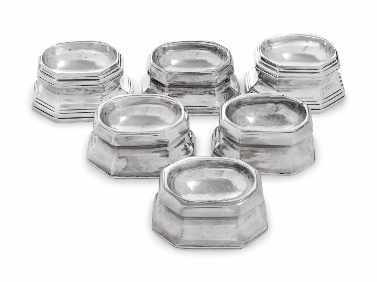 A Set of Four George I Britannia Silver Trencher Salts (1 of 3)