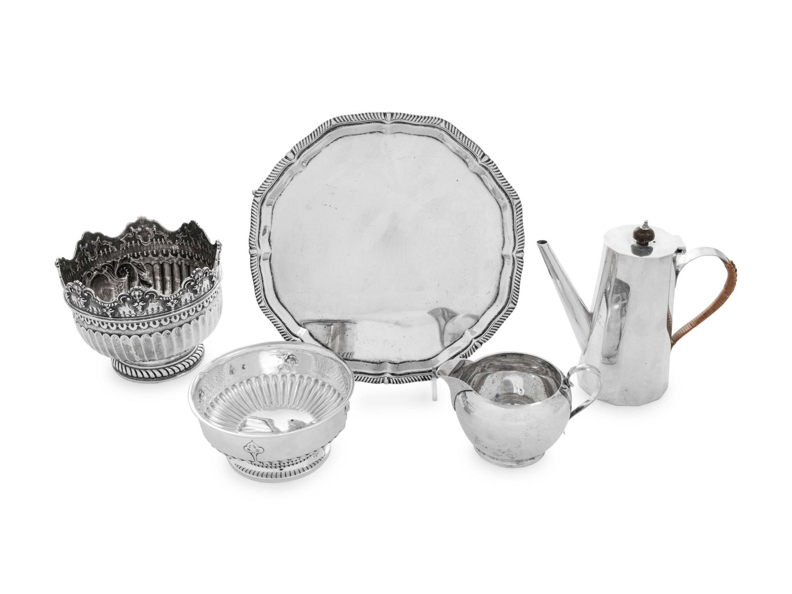 A Group of Five English Silver Table Articles (1 of 3)