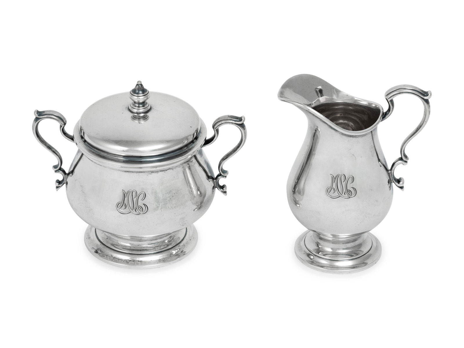 A Tiffany & Co. Silver Creamer and Covered Sugar (1 of 3)