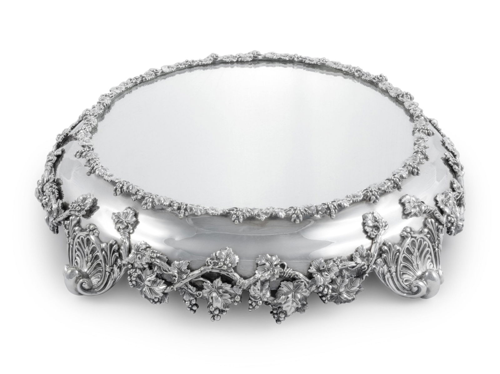 A Silver-Plate and Mirror-Inset Table Plateau (1 of 2)