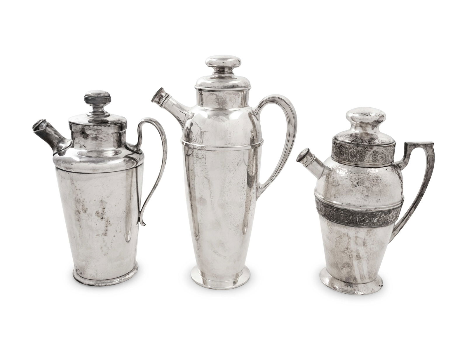 A Group of Three Silver-Plate Cocktail Shakers (1 of 3)