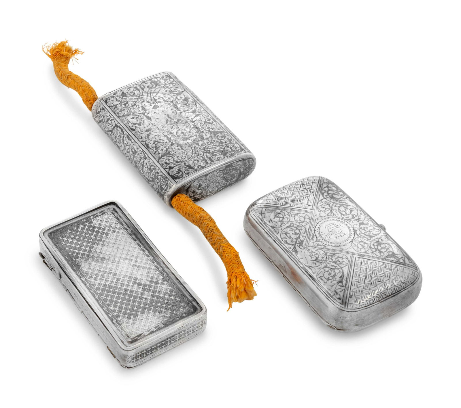 A Group of Three Russian Niello Decorated Silver Boxes (1 of 3)