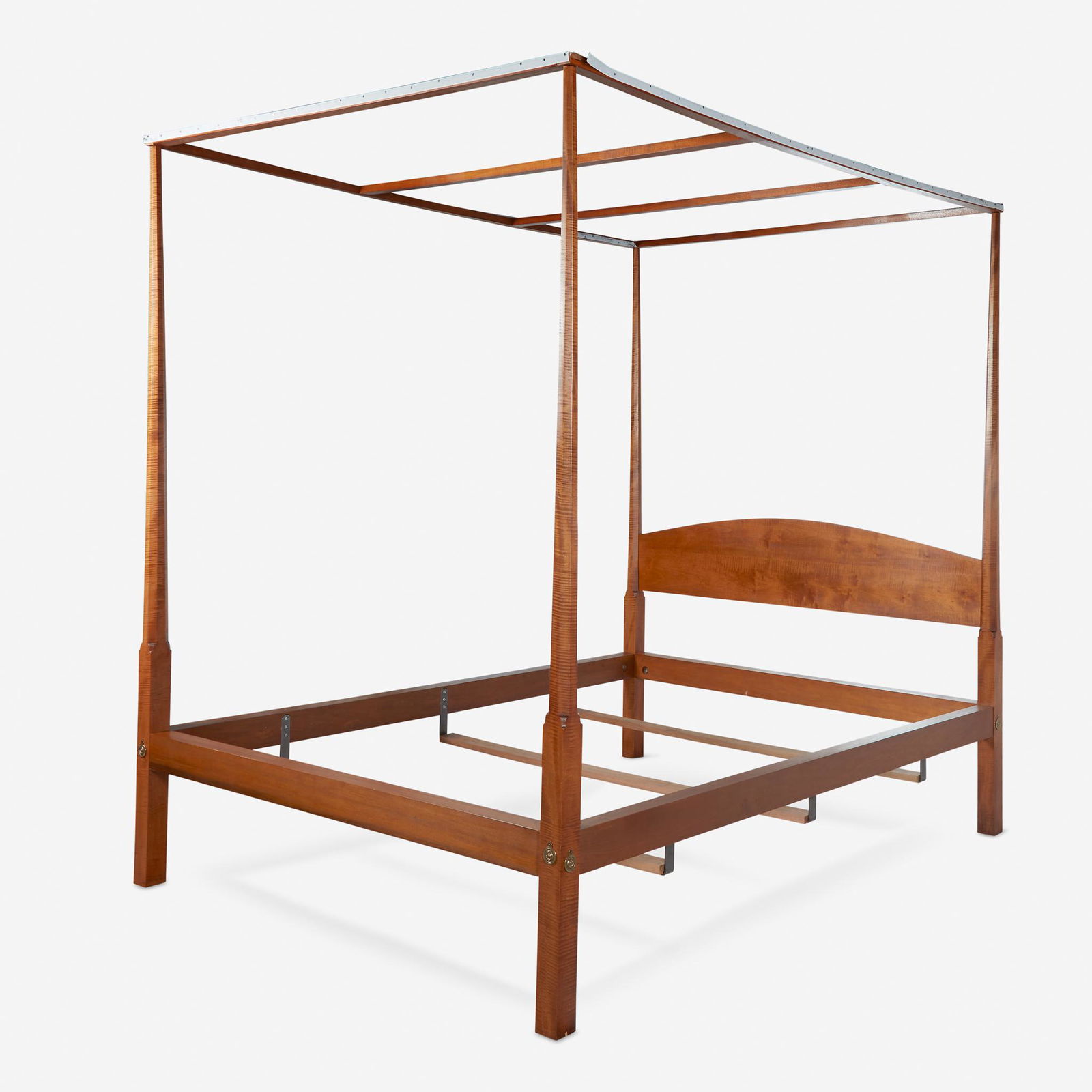 Federal style figured maple tester bedstead, 20th (1 of 1)