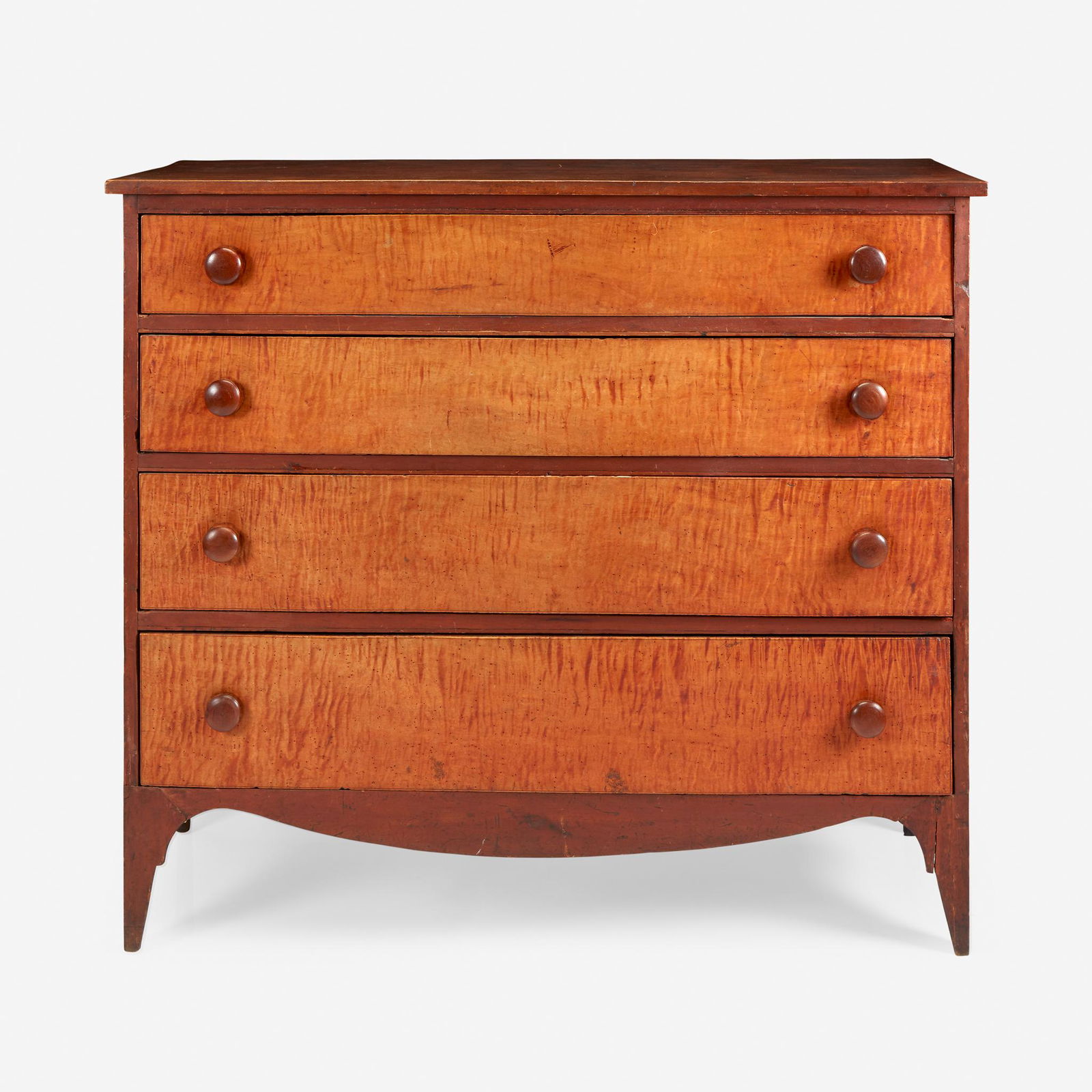 Federal maple chest with figured drawers, New England, (1 of 1)