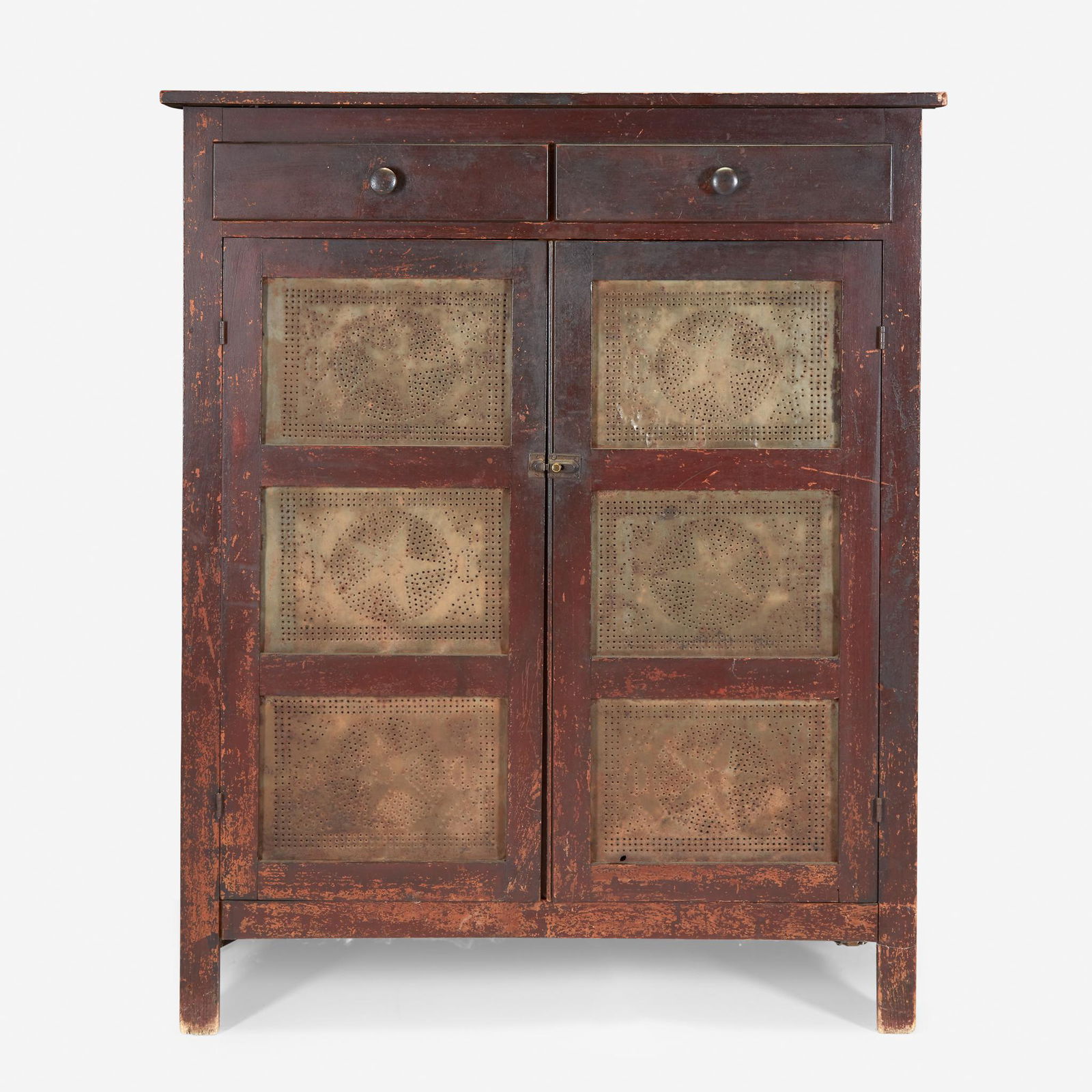 Painted wood and punched tin pie safe, 19th century (1 of 1)