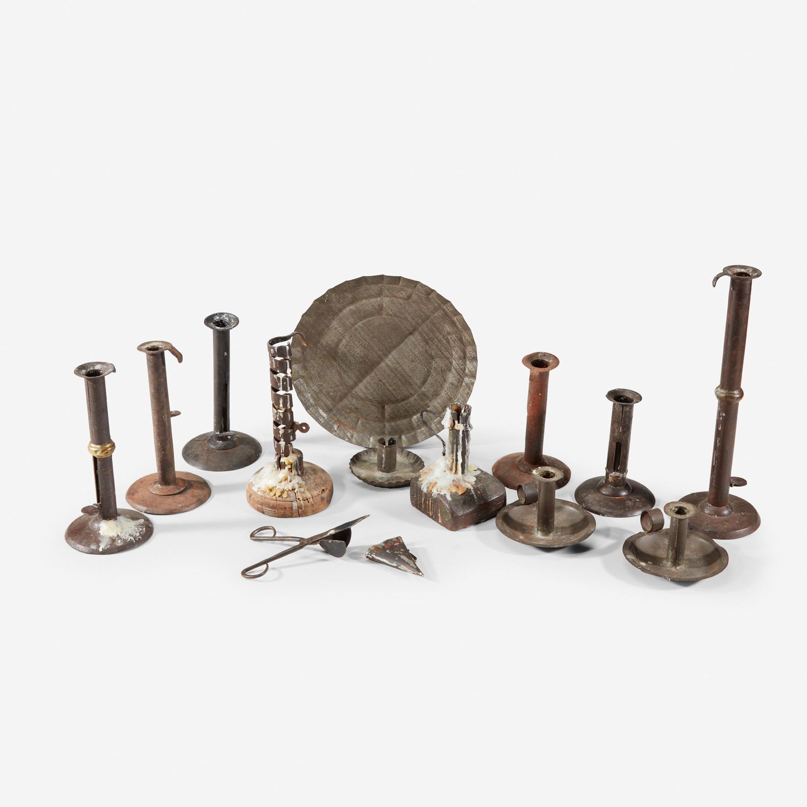 Collection of thirteen hogscraper candlesticks and (1 of 1)