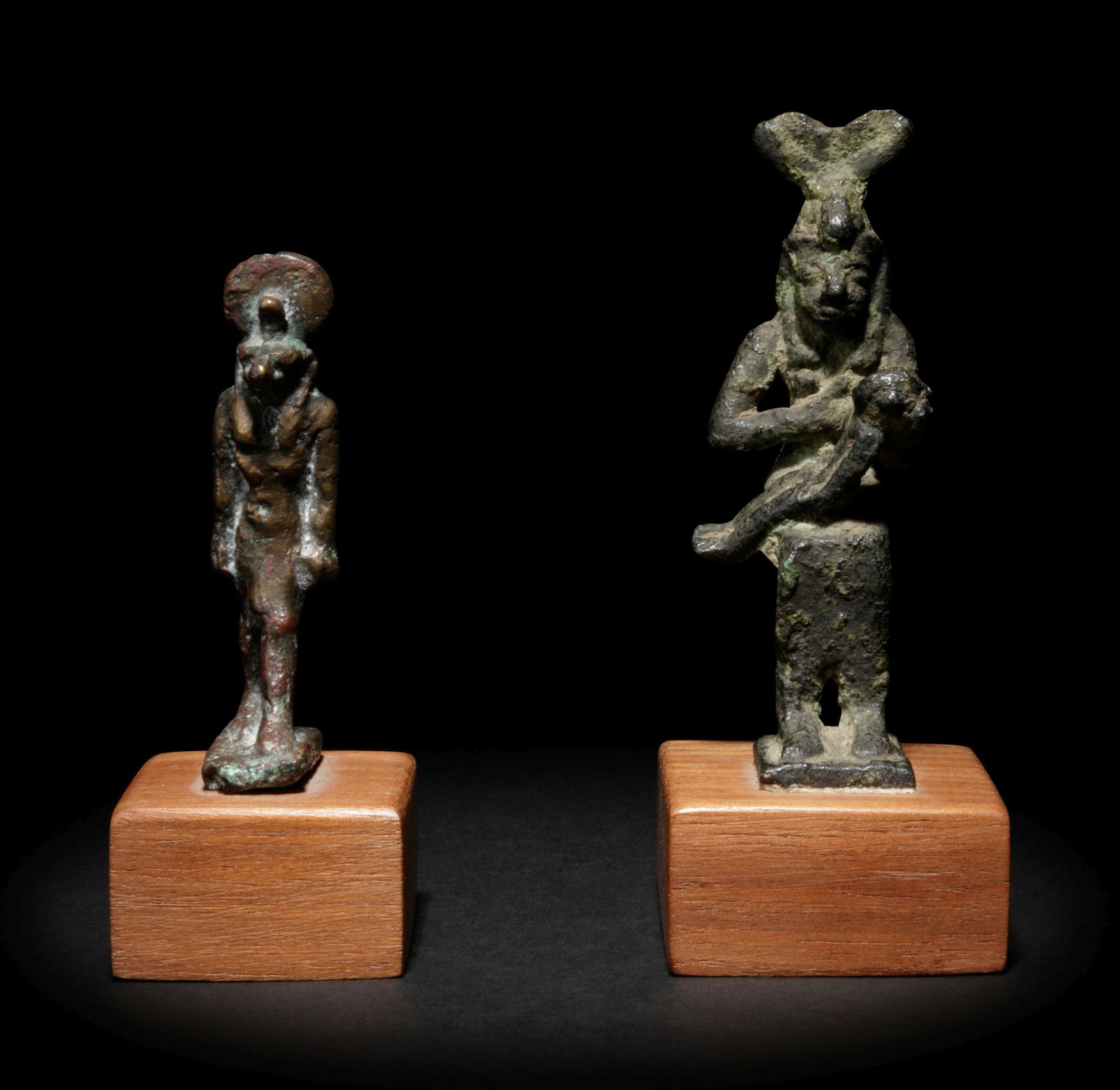 An Egyptian Bronze Anubis and an Egyptian Bronze Isis (1 of 3)
