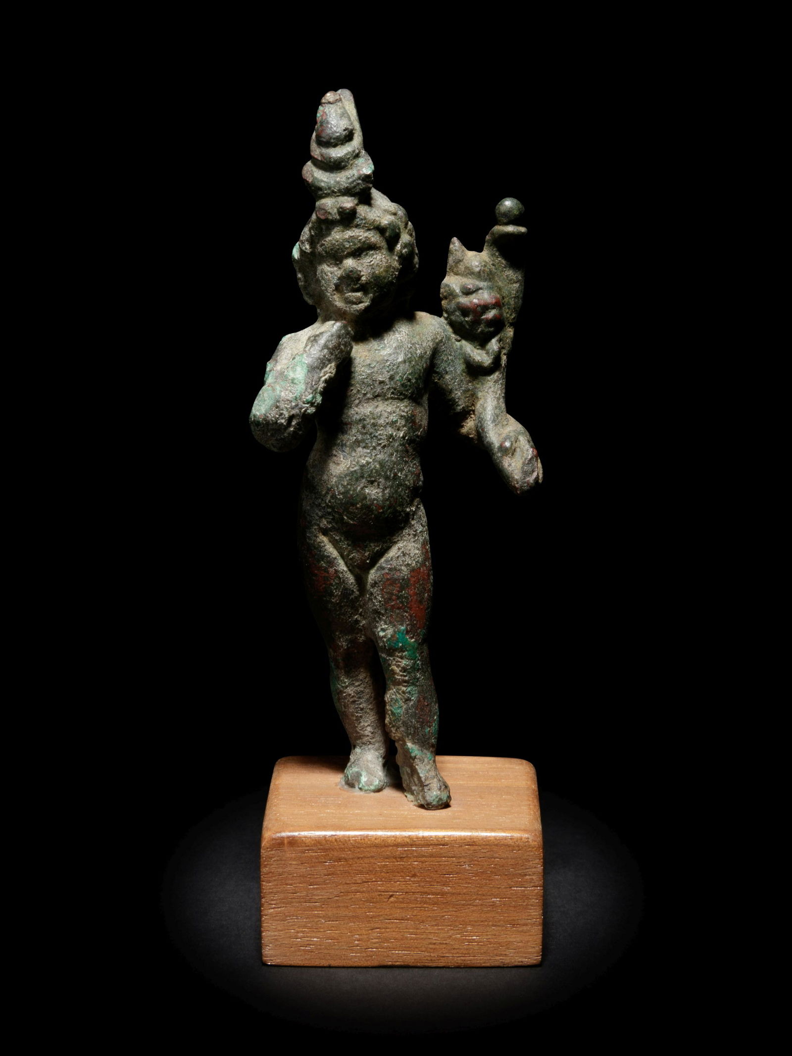 A Romano-Egyptian Bronze Harpokrates Height 4 inches. (1 of 3)
