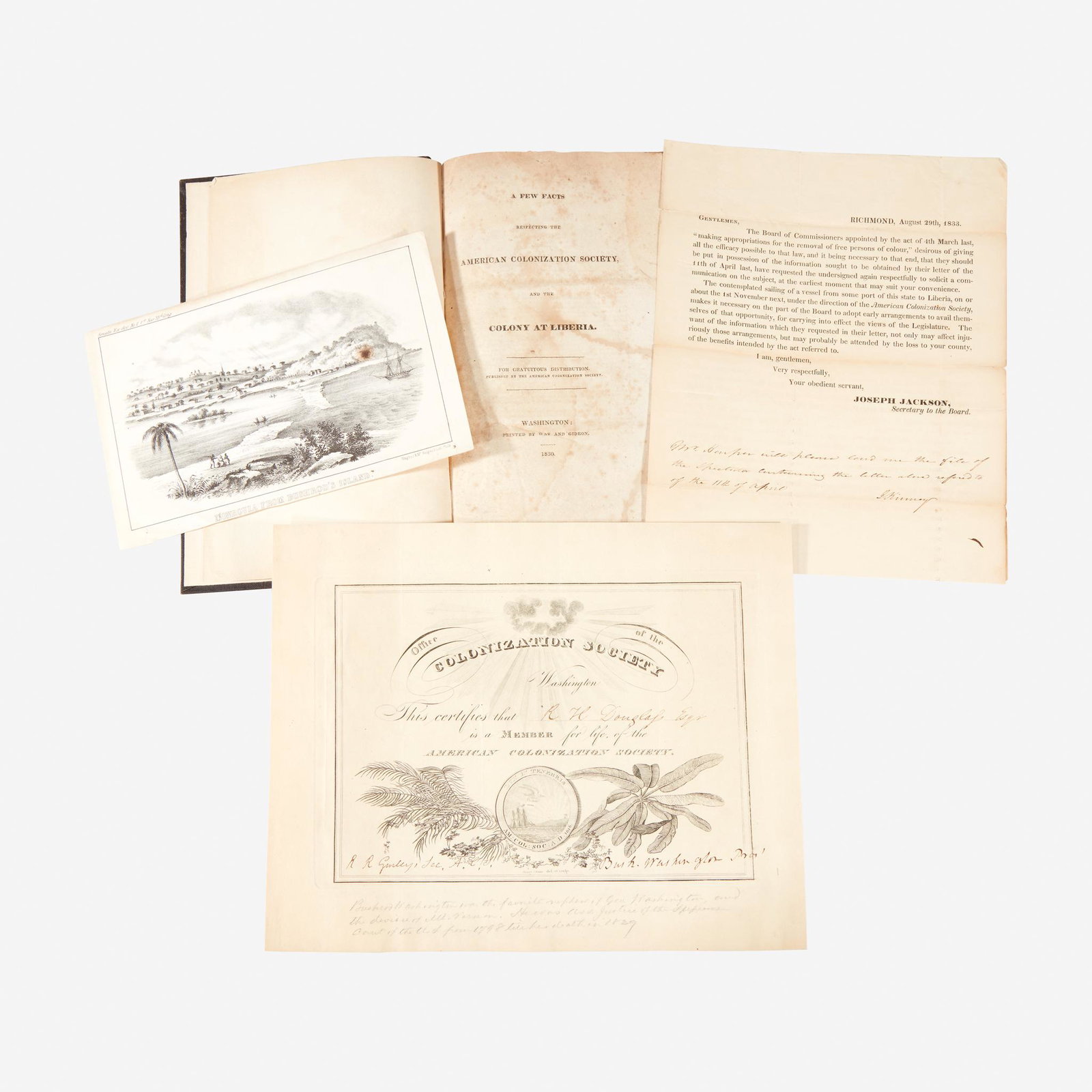 [African-Americana] [Liberia], American Colonization: [African-Americana] [Liberia]American Colonization Society Mini-Archive1. A Few Facts Respecting the American Colonization Society, and the Colony at LiberiaWashington: Printed by Way and Gideon, 1830