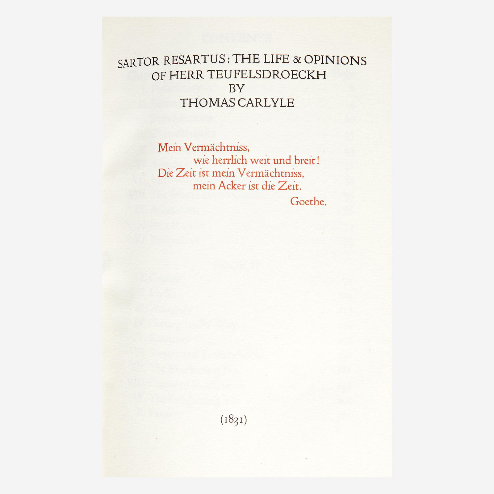 [Private Press] [Doves Press] Carlyle, Thomas, Sartor (1 of 2)