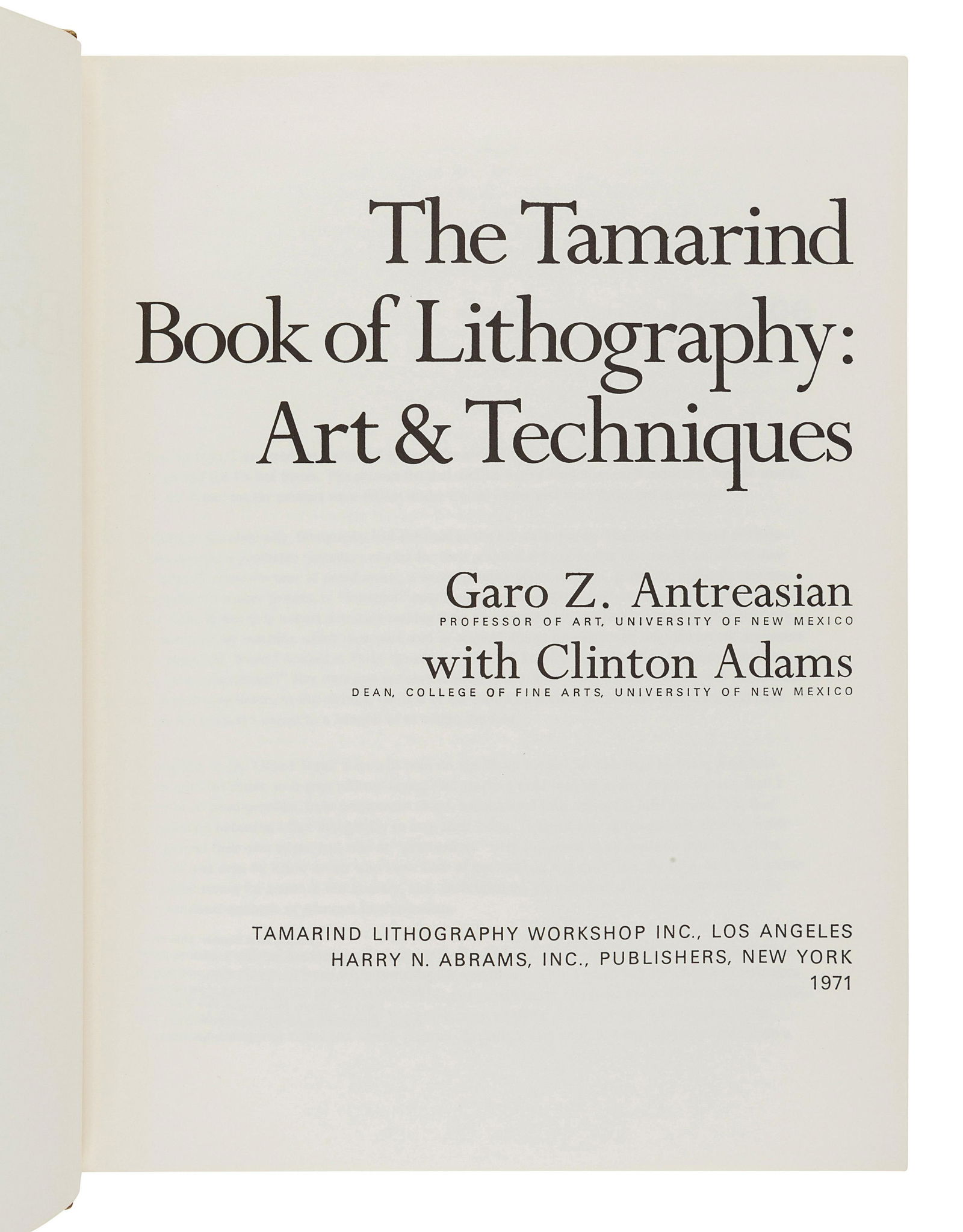 ANTREASIAN, Garo Z. (1922-2018). -ADAMS, Clinton (1 of 2)