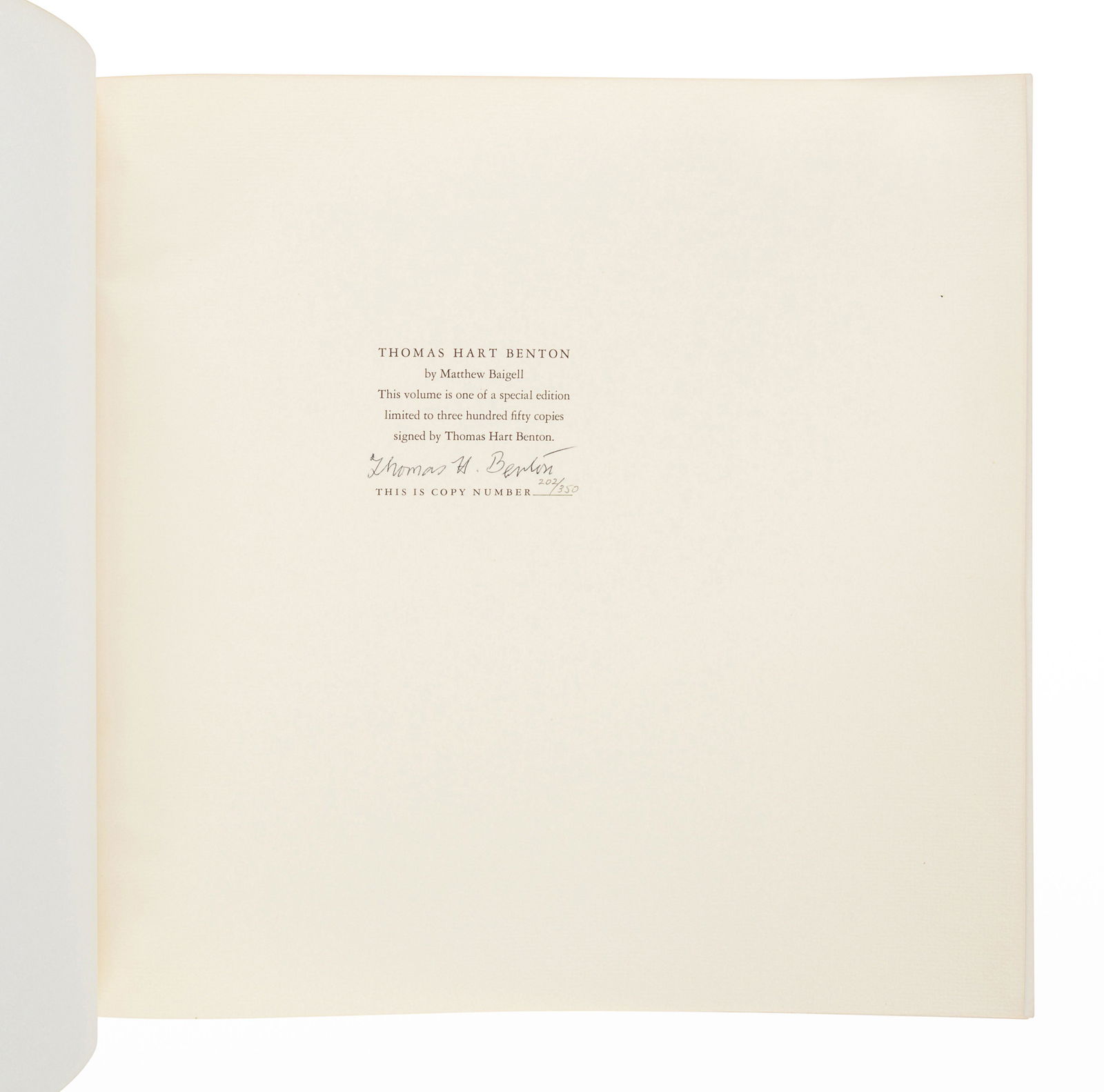 [BENTON, Thomas Hart (1889-1975)]. BAIGELL, Matthew. (1 of 4)