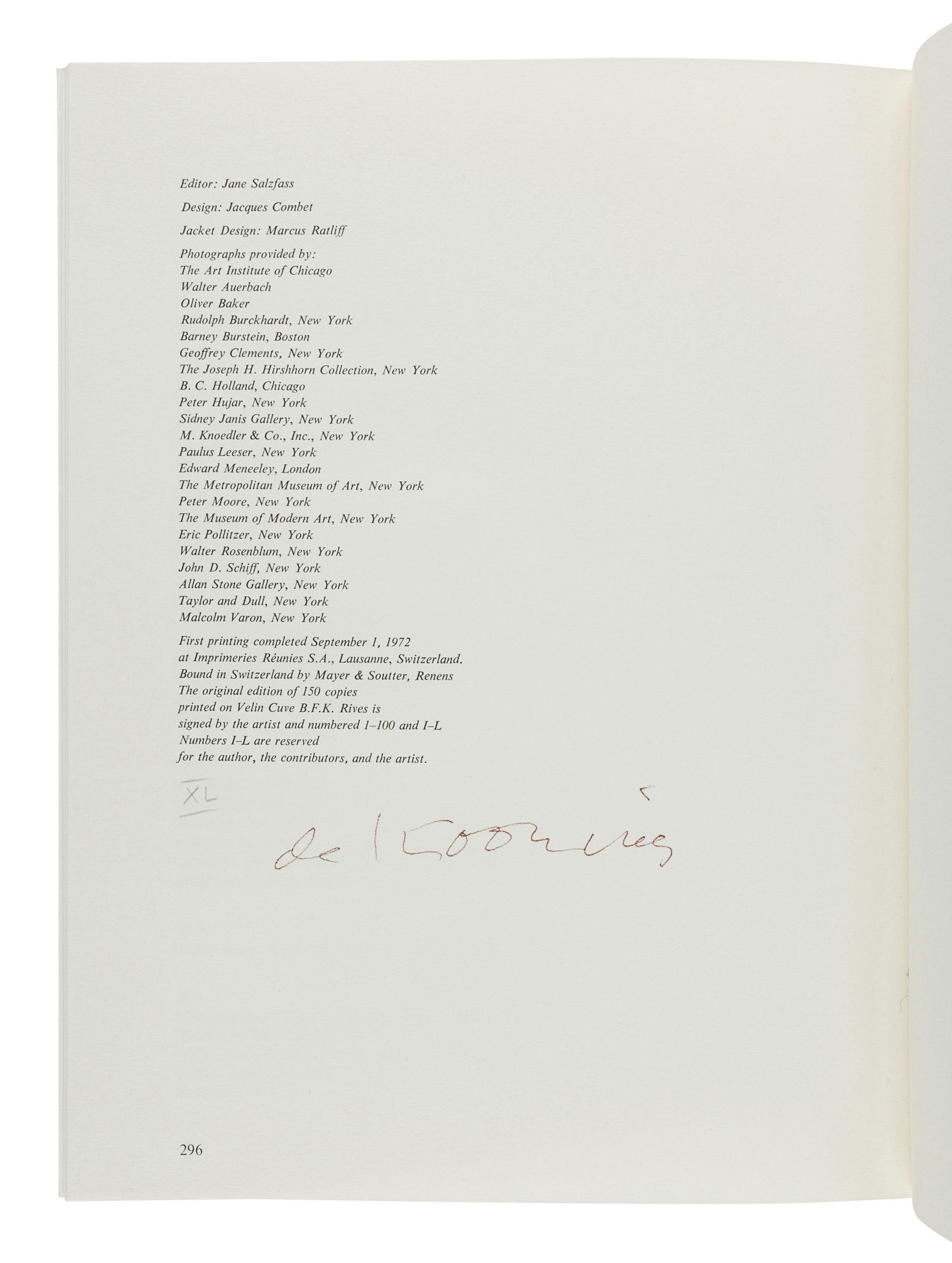 [DE KOONING, Willem (1904-1997)]. HESS, Thomas B. (1 of 4)