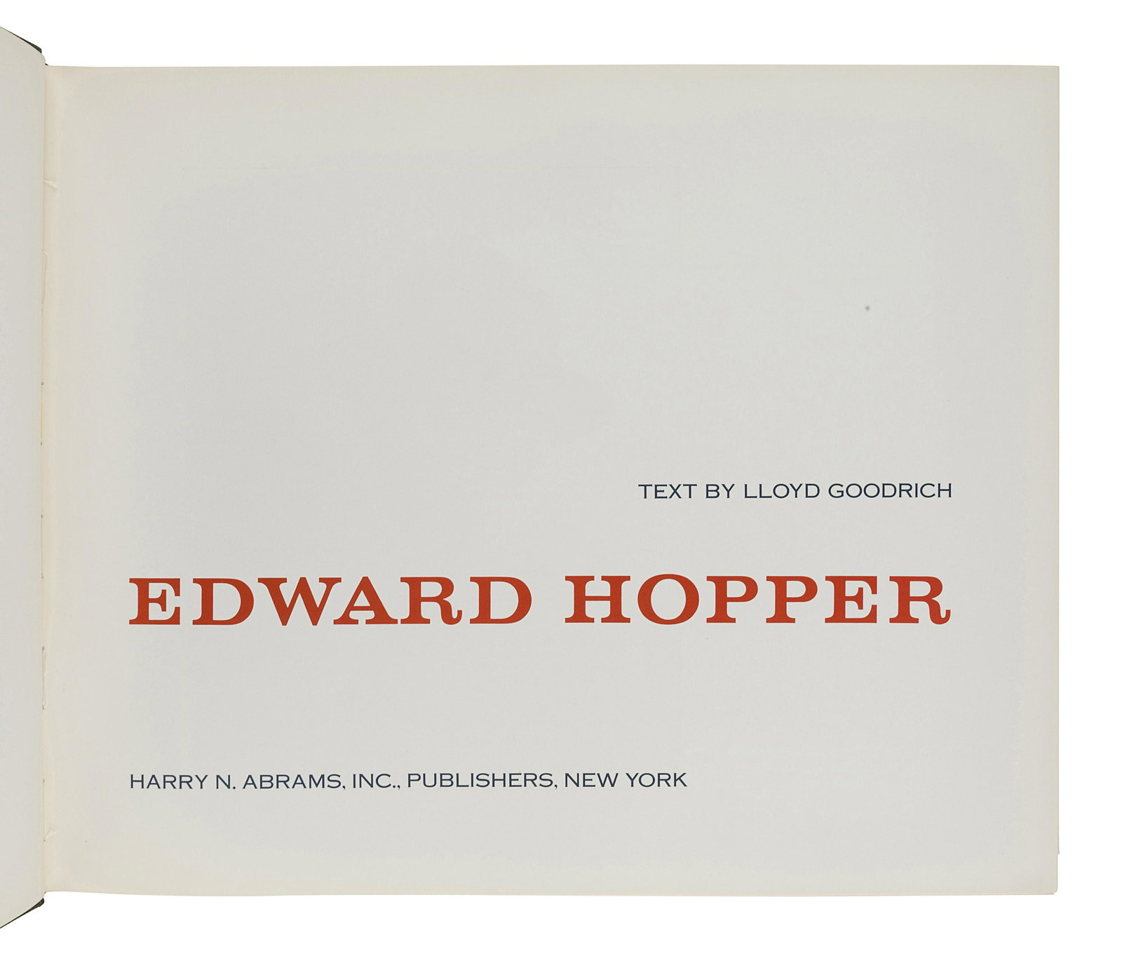 [HOPPER, Edward (1882-1967)]. GOODRICH, Lloyd. Edward (1 of 3)