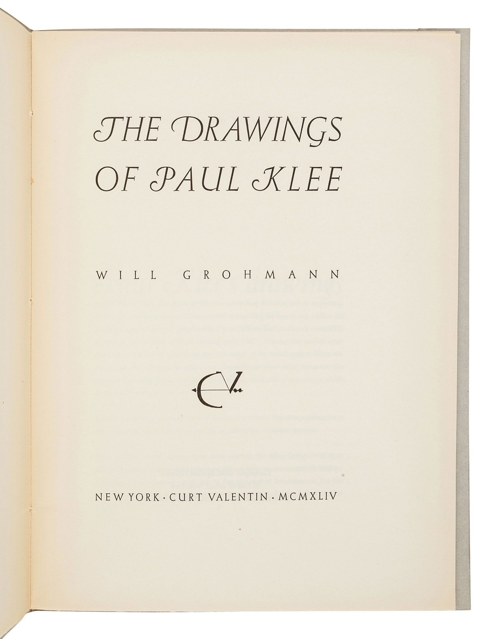 [KLEE, Paul (1879-1940)]. GROHMANN, Will. The Drawings (1 of 4)