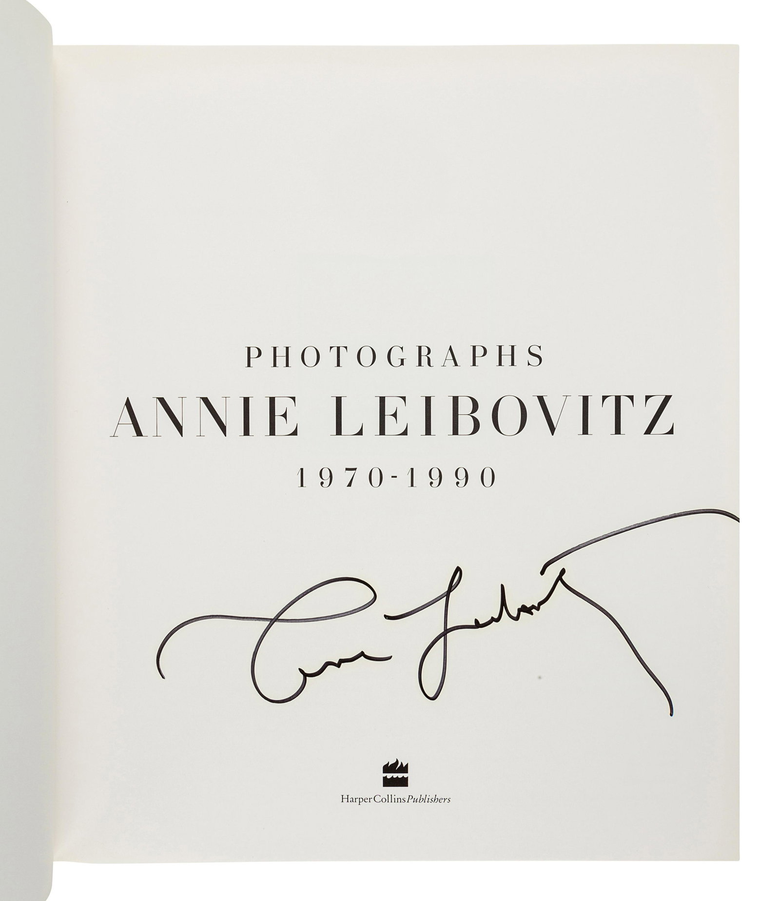 LEIBOVITZ, Annie (b. 1949). Annie Leibovitz:: LEIBOVITZ, Annie (b. 1949). Annie Leibovitz: Photographs, 1970-1990. New York: Harper Collins Publishers, 1991. 13 x 11 inches, 231pp. Numerous illustrations. Original illustrated boards; original dus