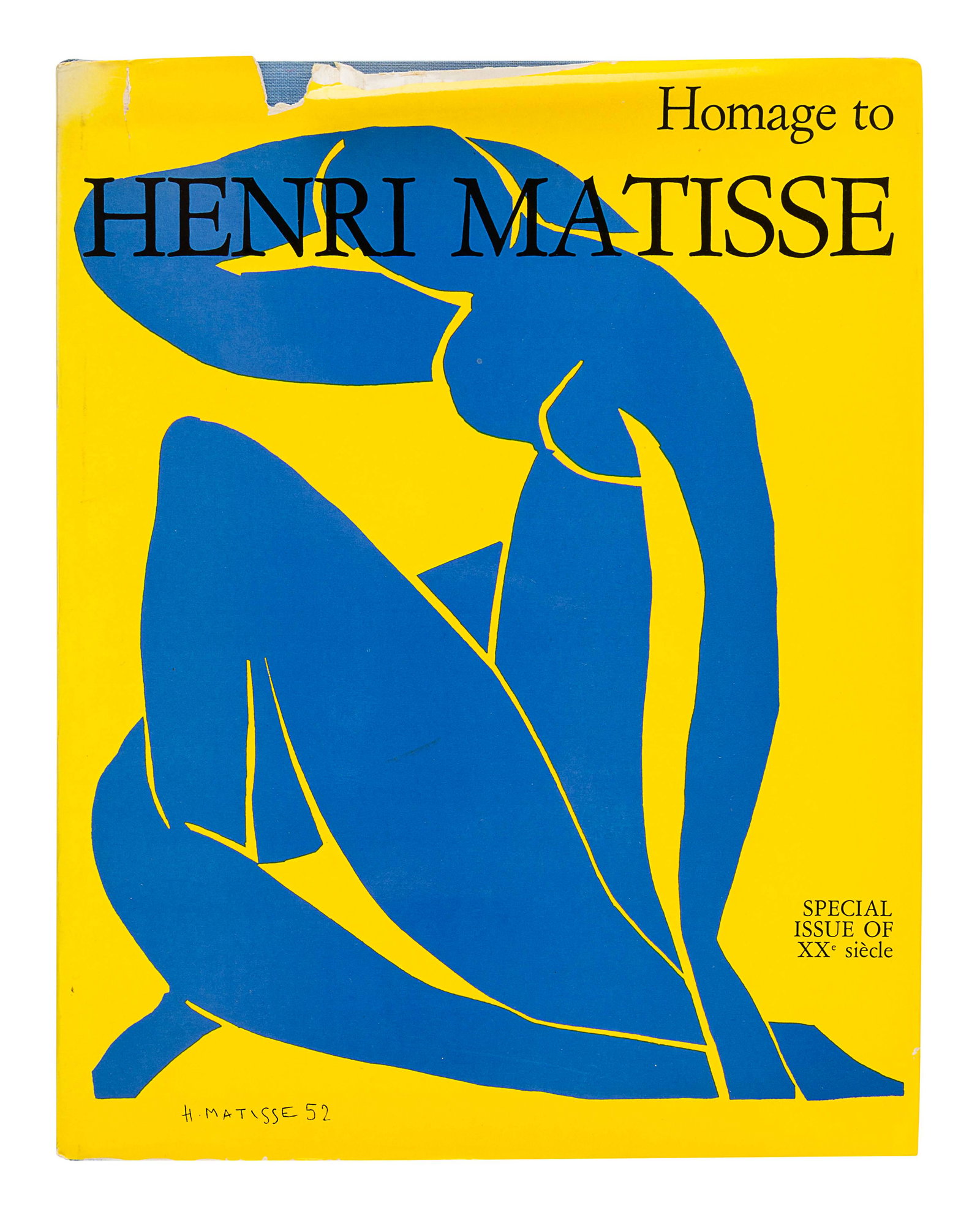 MATISSE, Henri (1869-1954). Homage to Henri Matisse.: MATISSE, Henri (1869-1954). Homage to Henri Matisse. New York: Tudor Publishing, 1970. 12 1/4 x 9 1/2 inches, 118pp. Numerous illustrations. Original cloth gilt; original dust jacket (chipping and tea