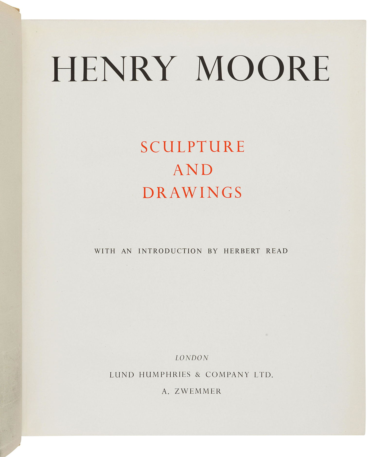 [MOORE, Henry (1898-1986)]. READ, Herbert. Henry Moore: (1 of 3)
