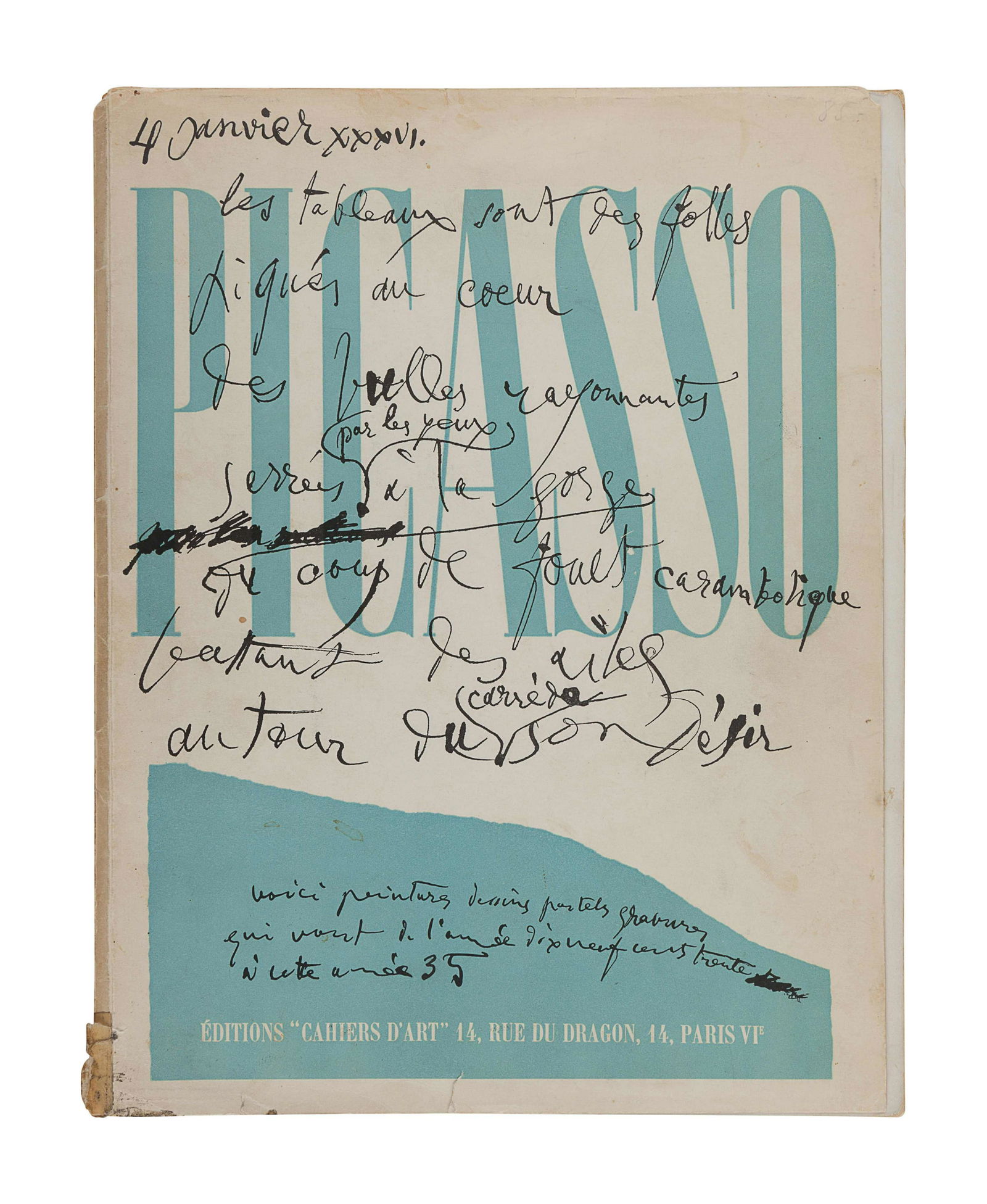 [PICASSO, Pablo (1881-1973)]. Picasso 1930-1935. Paris: (1 of 2)