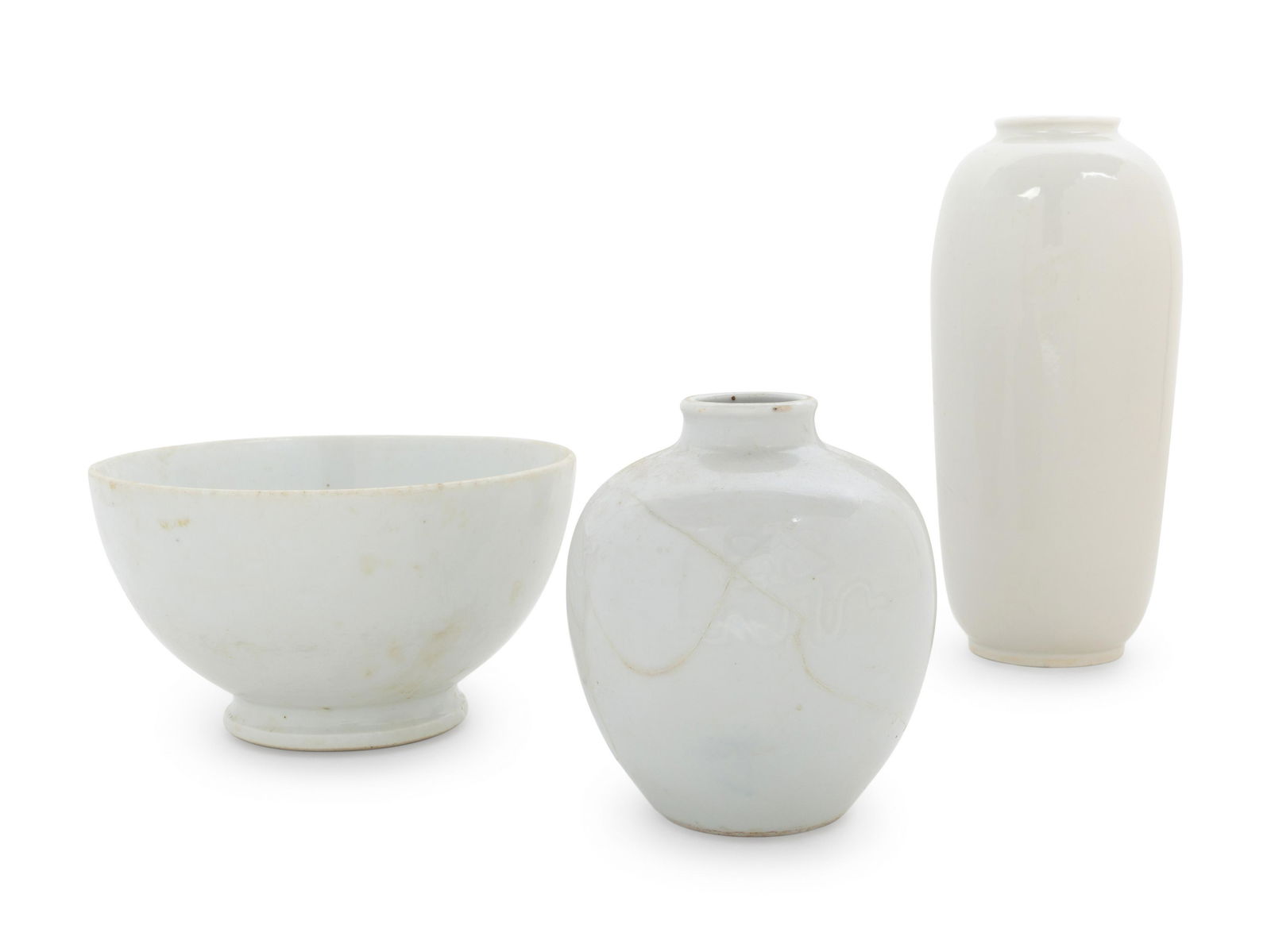 Three Chinese White Glazed Porcelain Articles (1 of 1)