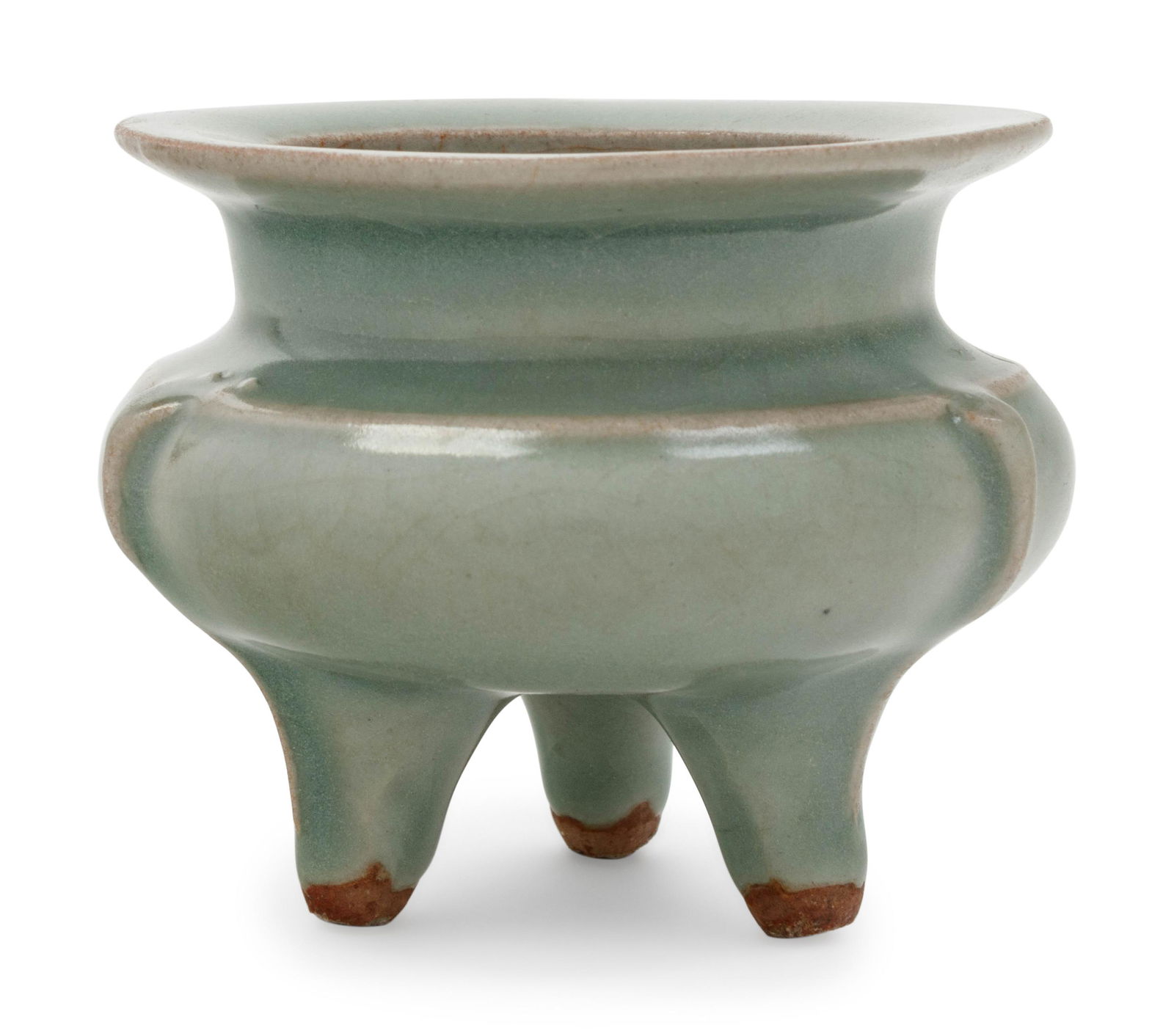 A Chinese Celadon Glazed Porcelain Tripod Censer (1 of 4)