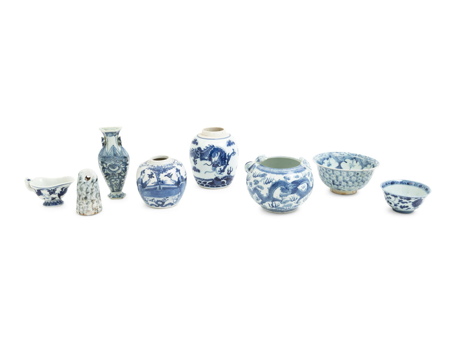 Eight Chinese Blue and White Porcelain Articles (1 of 3)