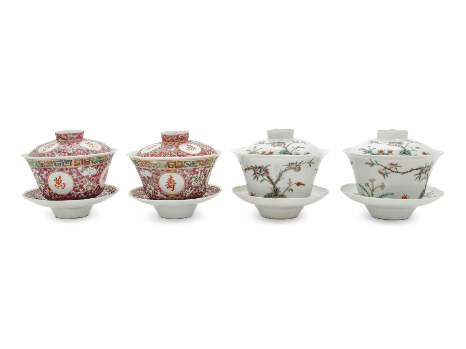 Two Pairs of Chinese Famille Rose Porcelain Tea Bowls (1 of 4)
