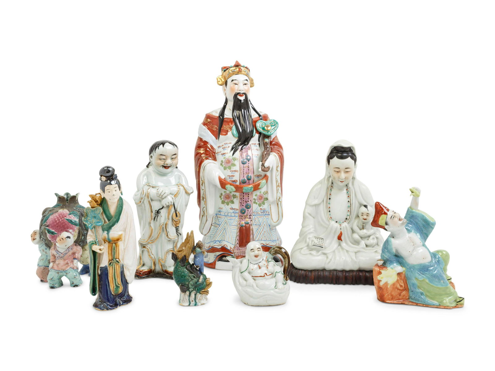 Eight Chinese Famille Rose Porcelain Figures (1 of 4)