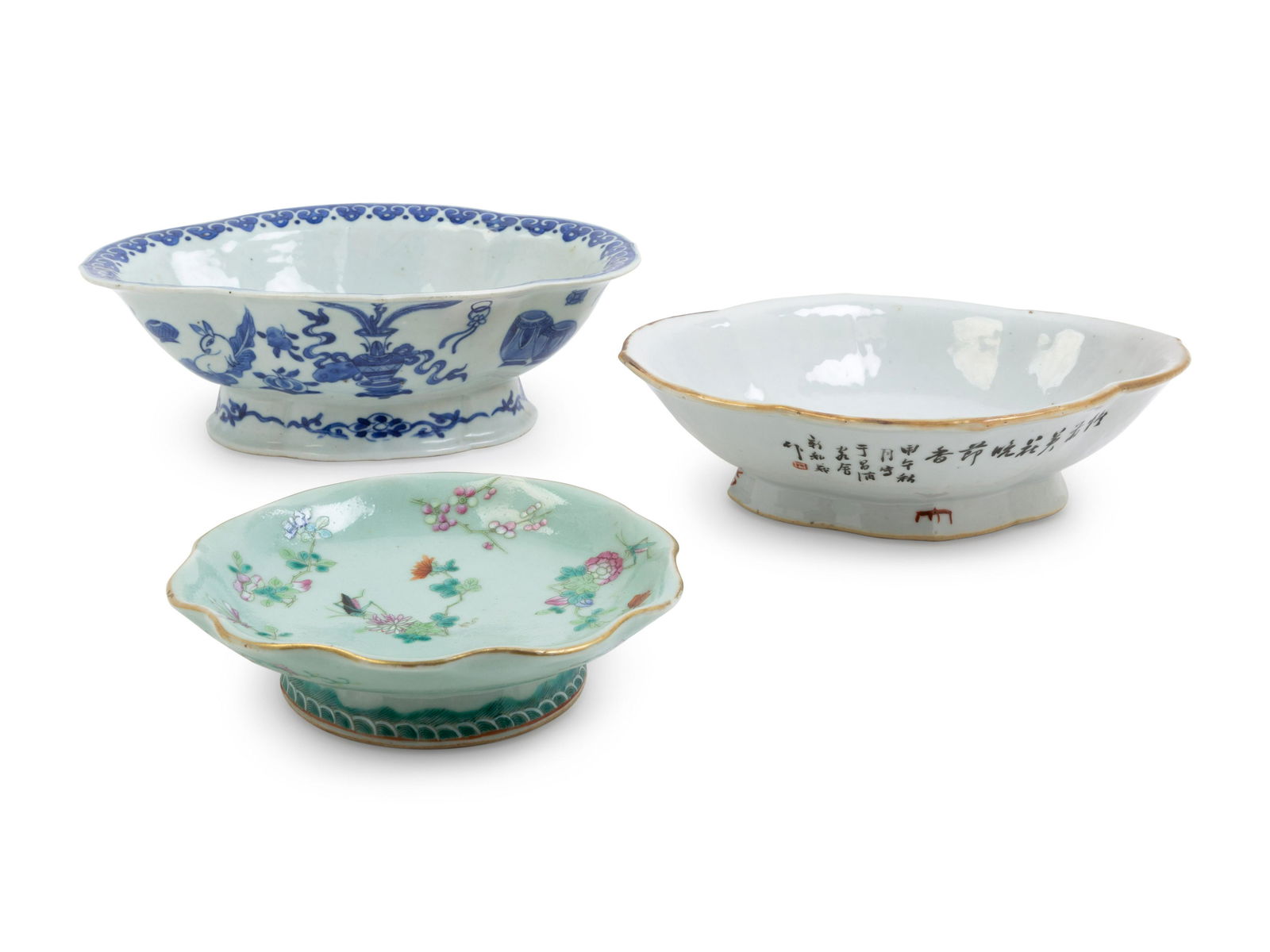 Three Chinese Porcelain Offering Plates (1 of 3)