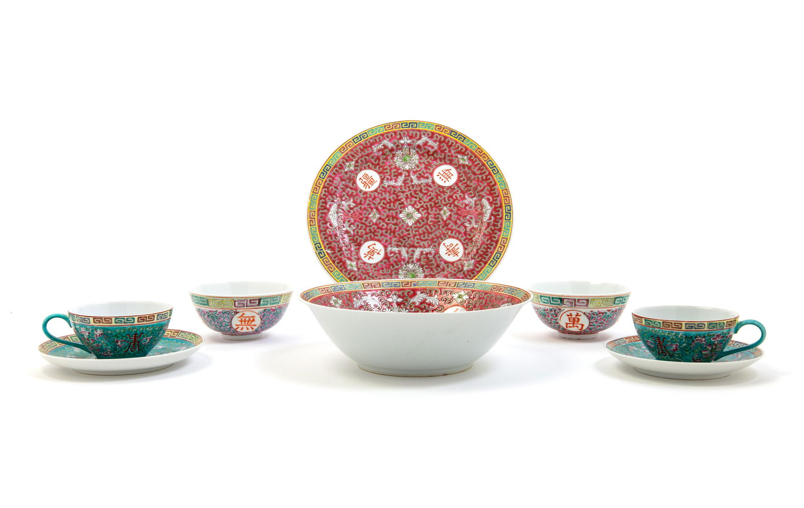 A Partial Set of Chinese Famille Rose Porcelain Tea (1 of 6)