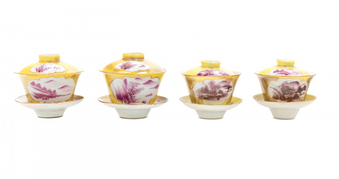 Two Pairs of Chinese Famille Rose Yellow Ground (1 of 3)
