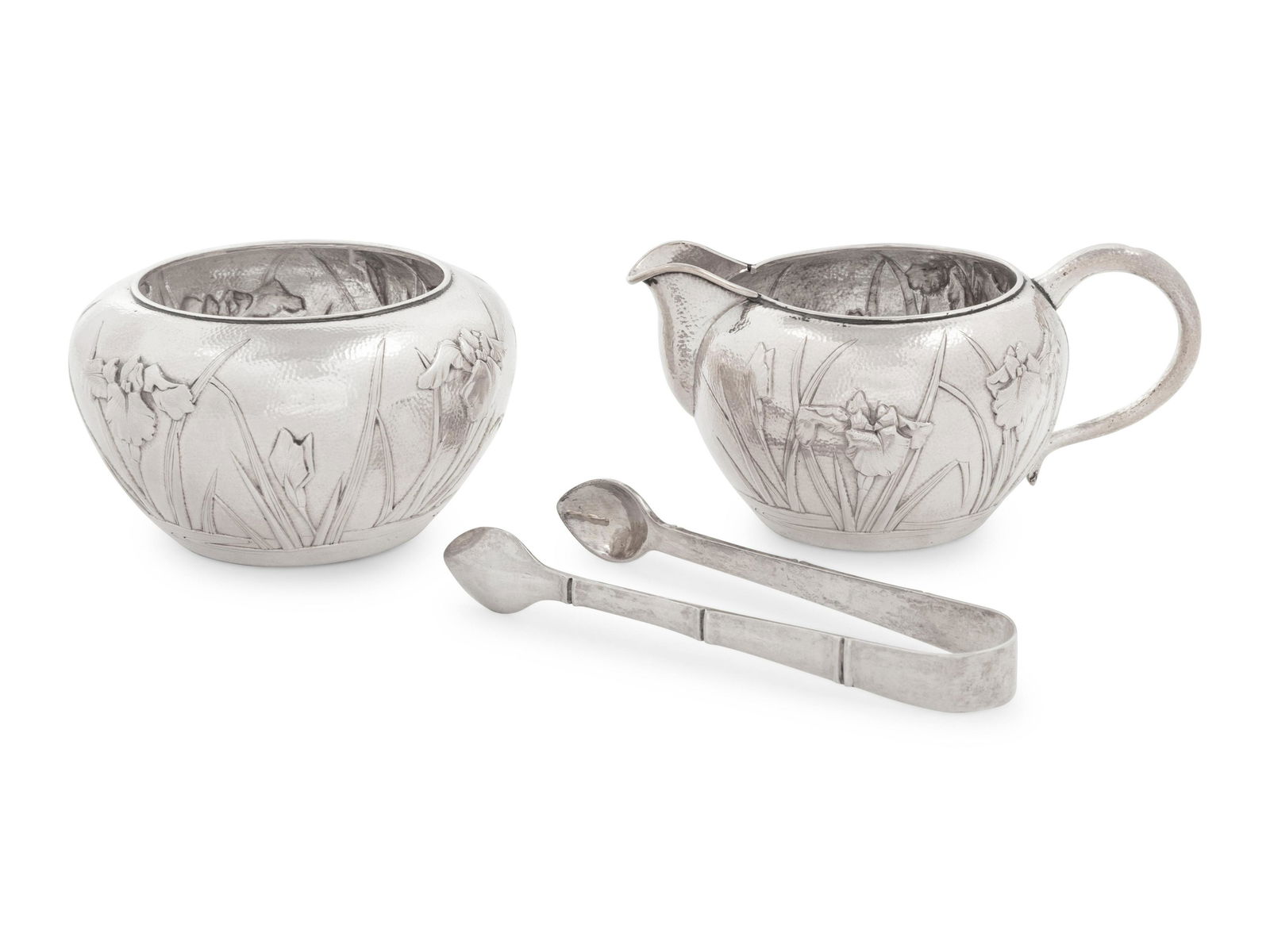 A Set of Three Chinese Export Silver Tea Wares (1 of 3)