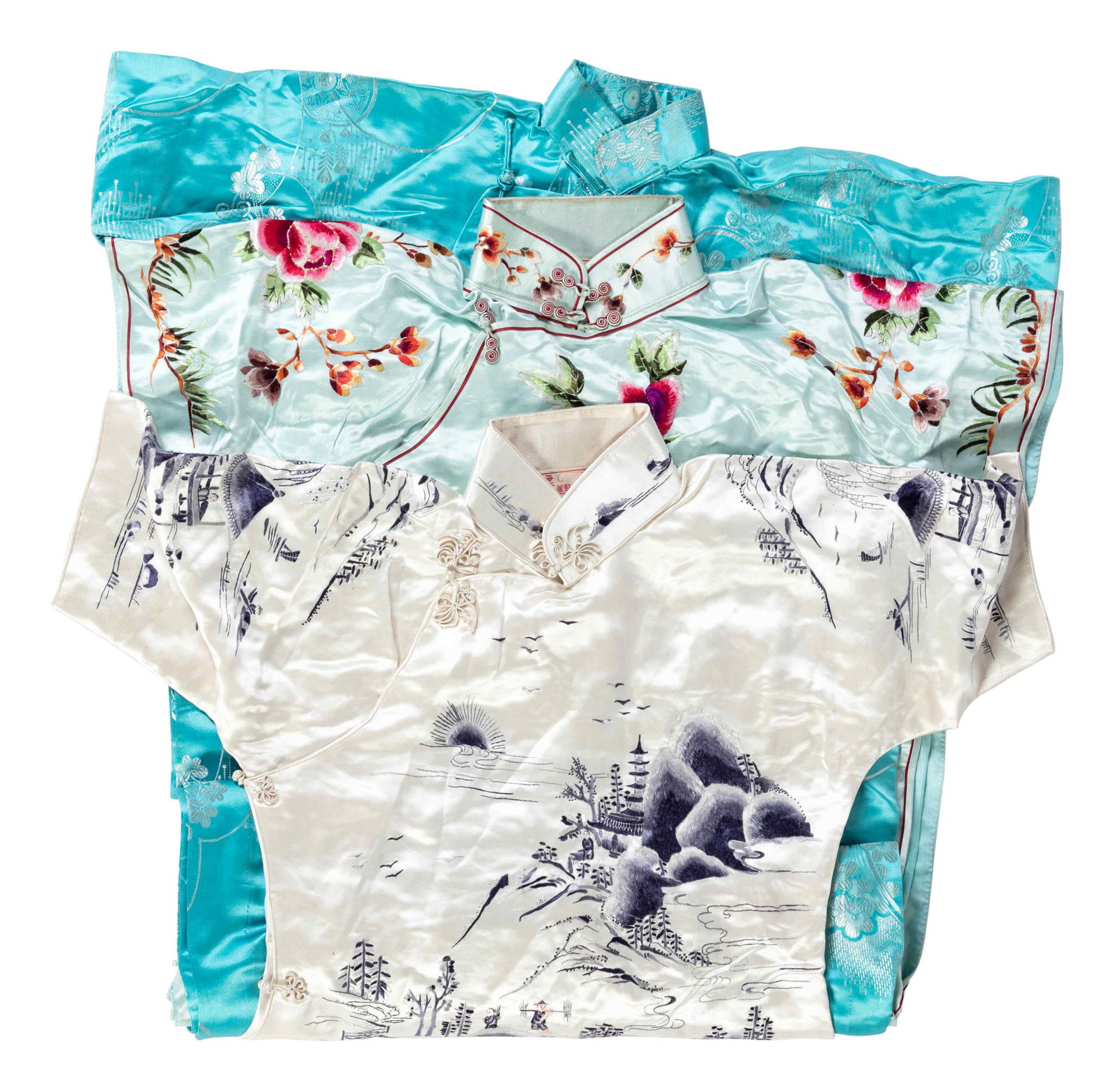 Three Chinese Silk Lady's Cheongsams,  Qipao (1 of 4)