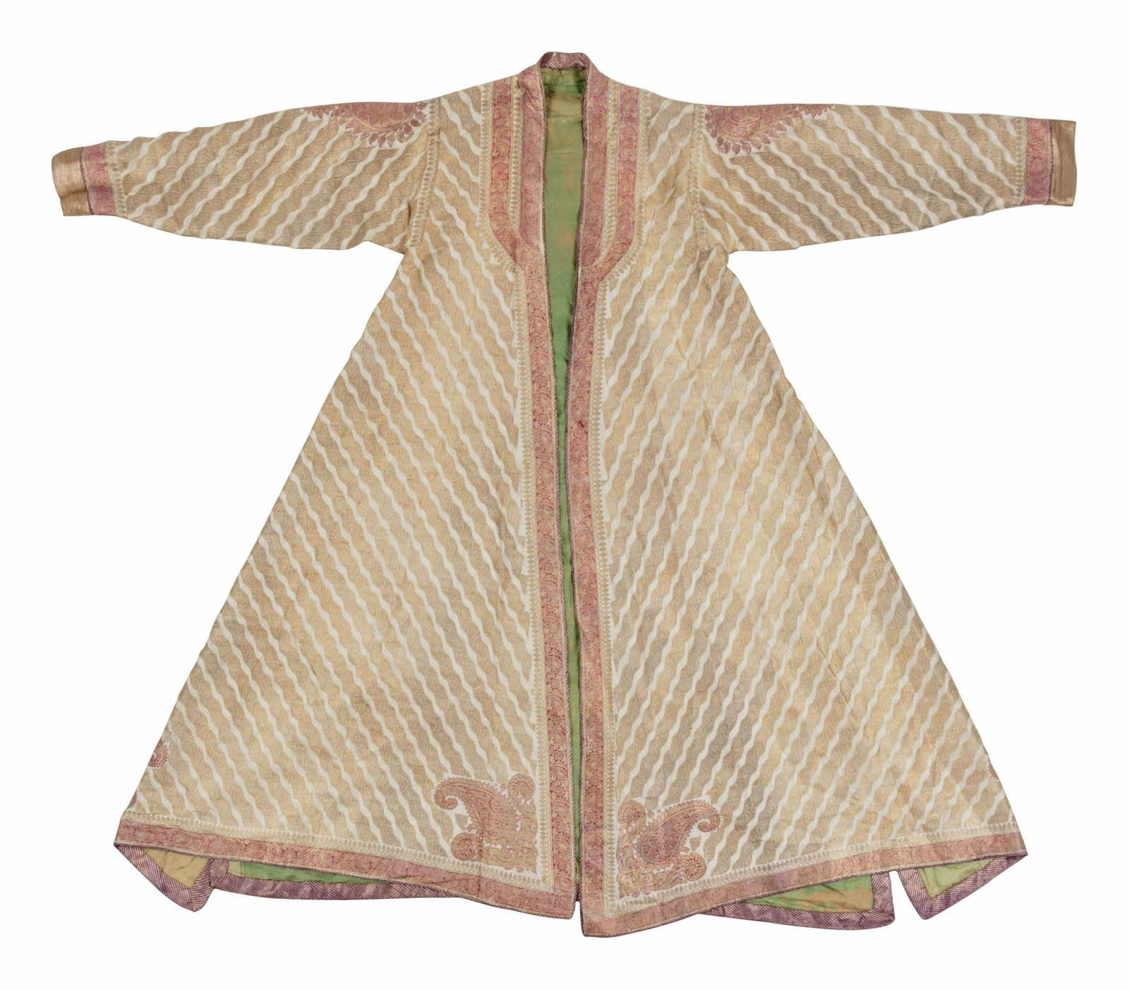 A Chinese Export Woven Silk Morning Robe (1 of 1)