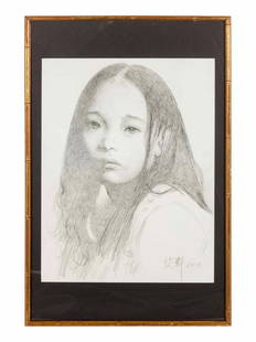 Two Chinese Pencil Sketches: Two Chinese Pencil Sketches (Chinese, 1955- ) comprising: Attributed to Wang Yidong (Chinese, 1955- ) Springs in the Summer pencil on paper, framed signed and dated 2001 Attributed to Ai Xuan (Chinese